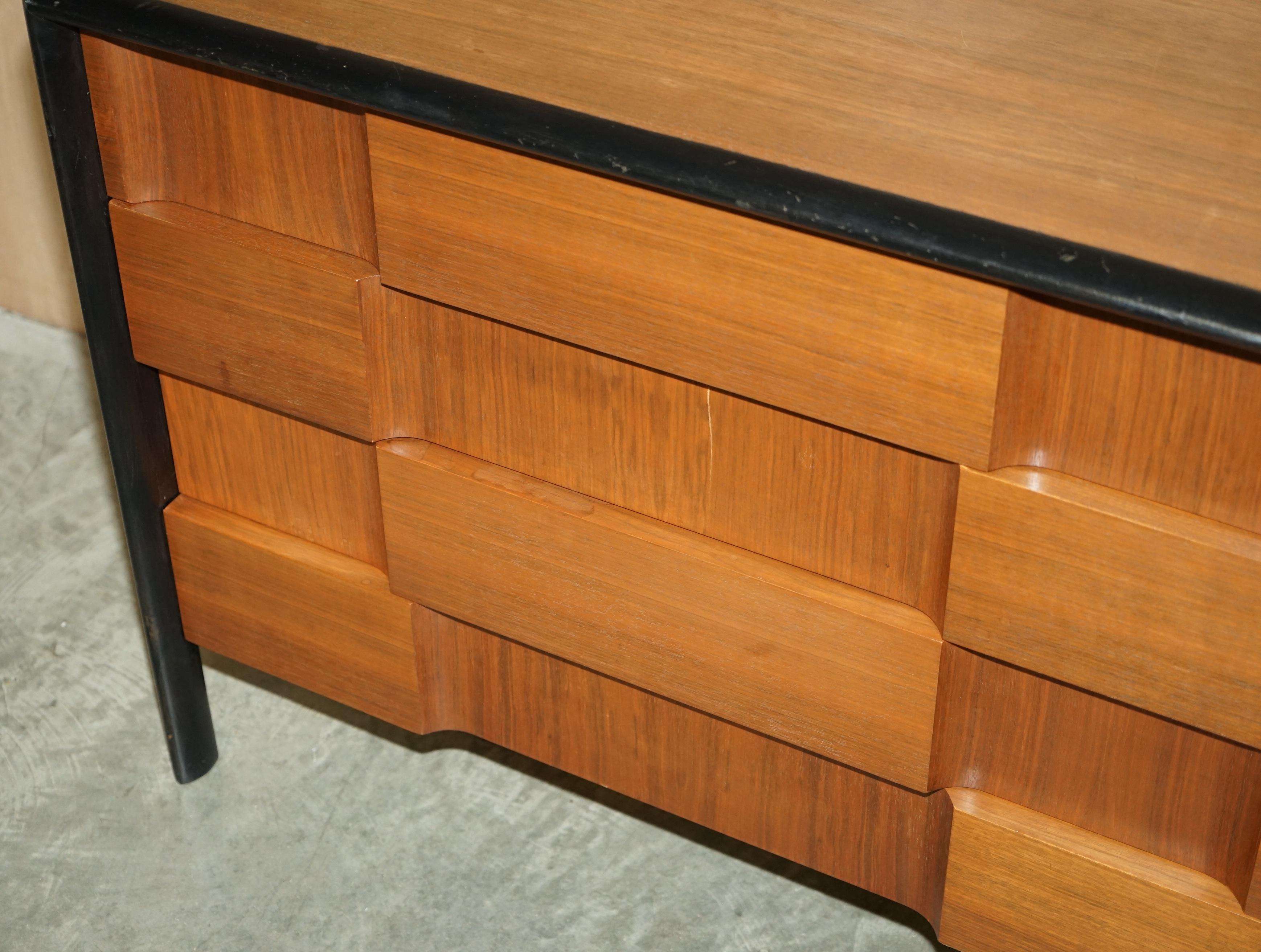 Walnut Rare Mid-Century Modern Edmond J Spence Checkerboard Sideboard Chest of Drawers For Sale