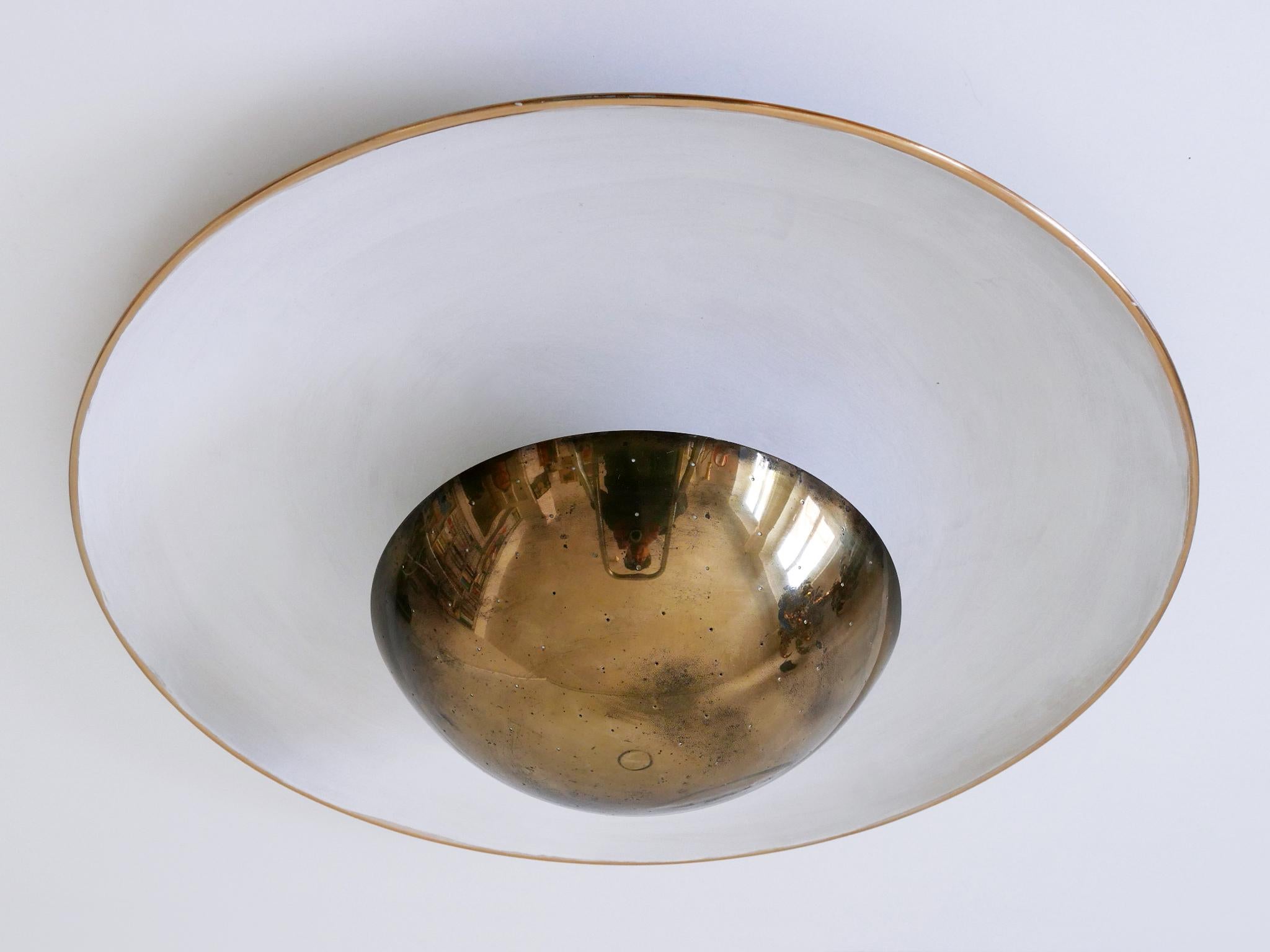 Polished Rare Mid Century Modern Flush Mount or Sconce by Bünte & Remmler Germany 1950s For Sale