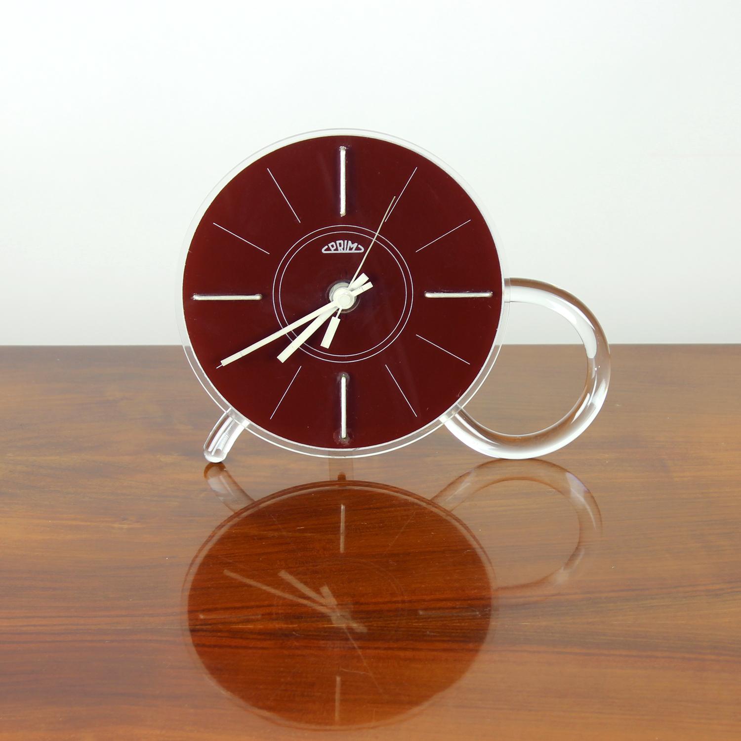 Mid-Century Modern Rare Mid Century Modern Freestanding Clock By Prim, Czechoslovakia, 1960s For Sale