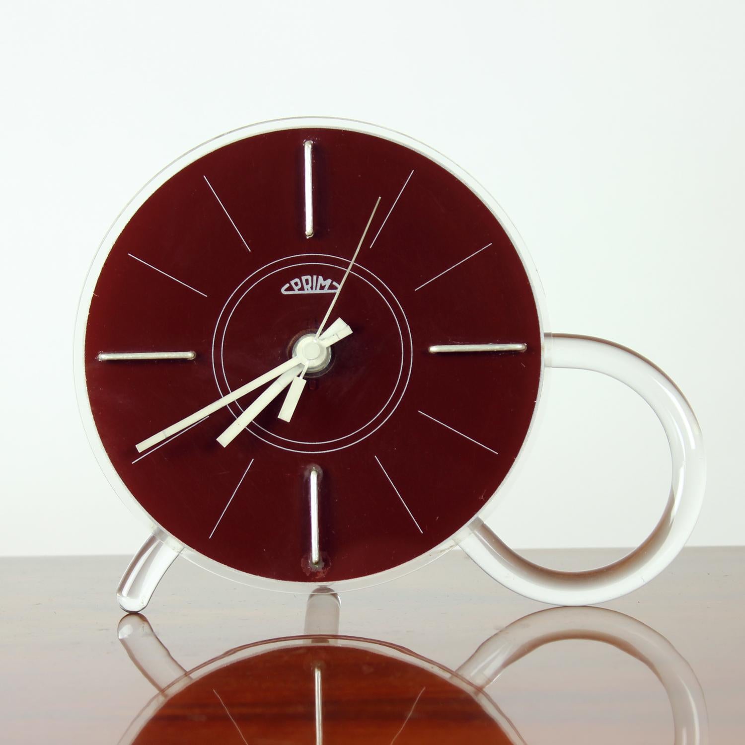 Rare Mid Century Modern Freestanding Clock By Prim, Czechoslovakia, 1960s In Excellent Condition For Sale In Zohor, SK