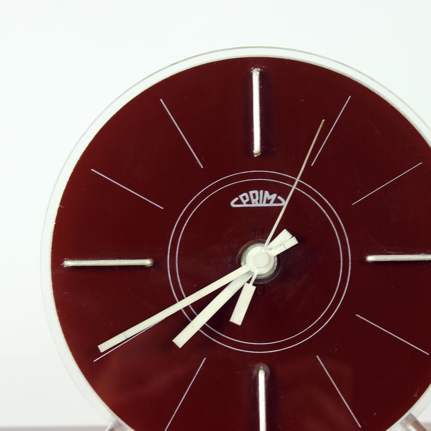 Mid-20th Century Rare Mid Century Modern Freestanding Clock By Prim, Czechoslovakia, 1960s For Sale