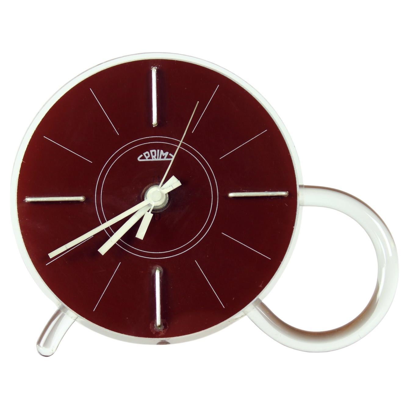 Rare Mid Century Modern Freestanding Clock By Prim, Czechoslovakia, 1960s