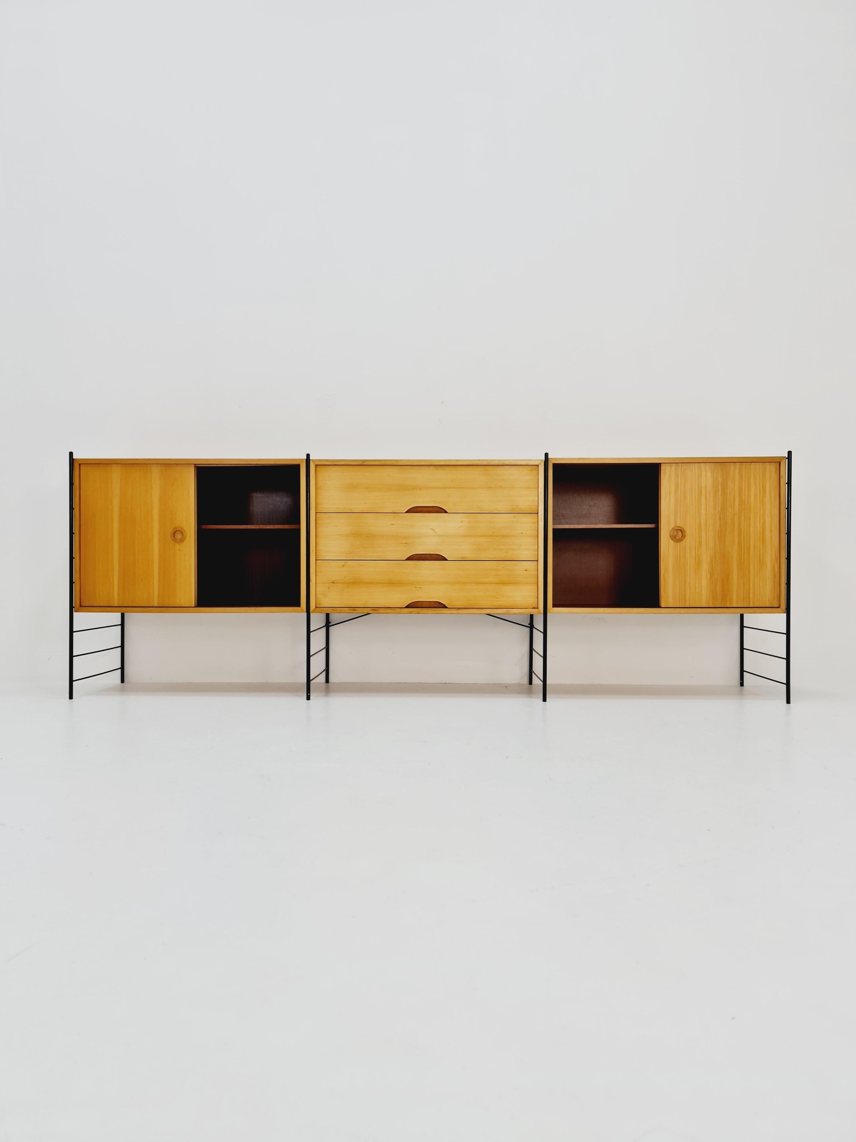 Late 20th Century Rare Mid Century Modern German oak Sideboard by WHB Möbel, 1970s For Sale
