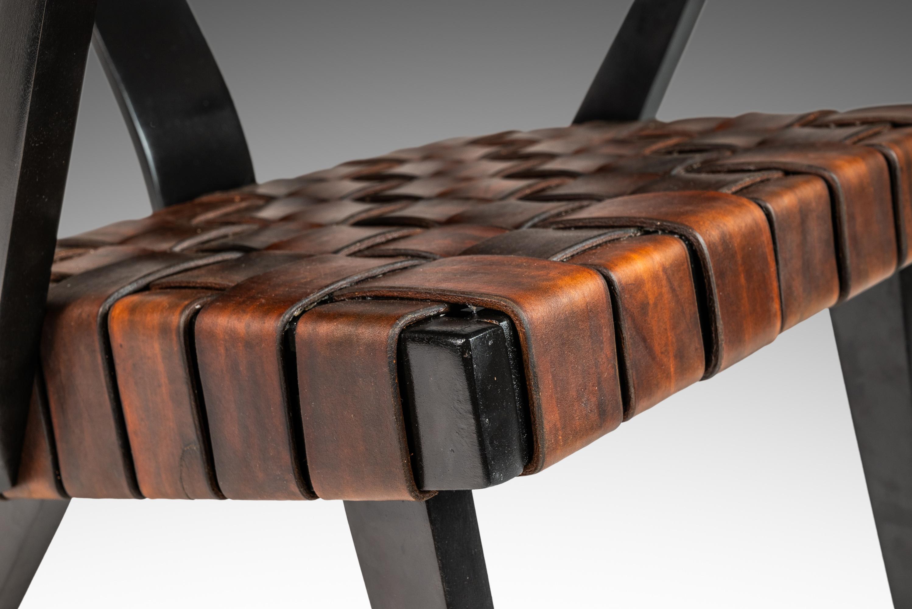 Rare Mid-Century Modern Hand-Tooled Leather Ruspan Chair by Russell Spanner, 60s 4
