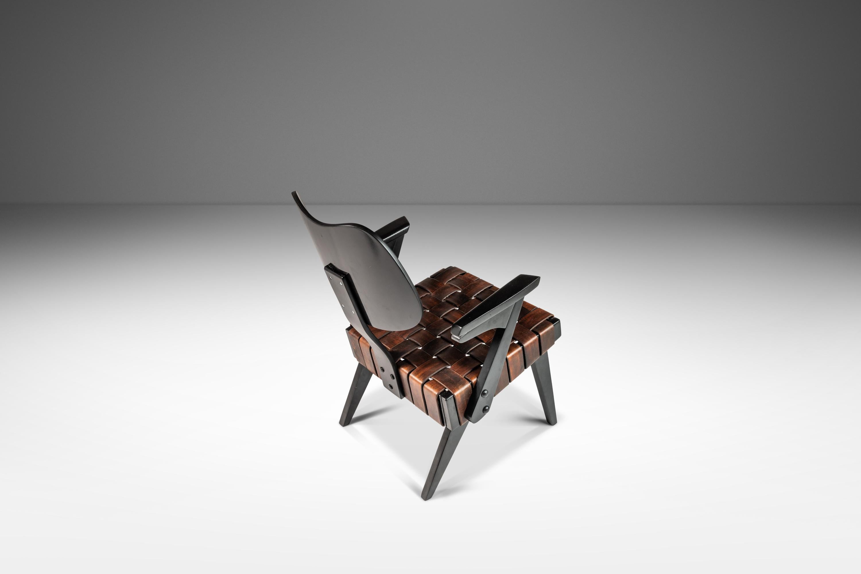 Rare Mid-Century Modern Hand-Tooled Leather Ruspan Chair by Russell Spanner, 60s 7