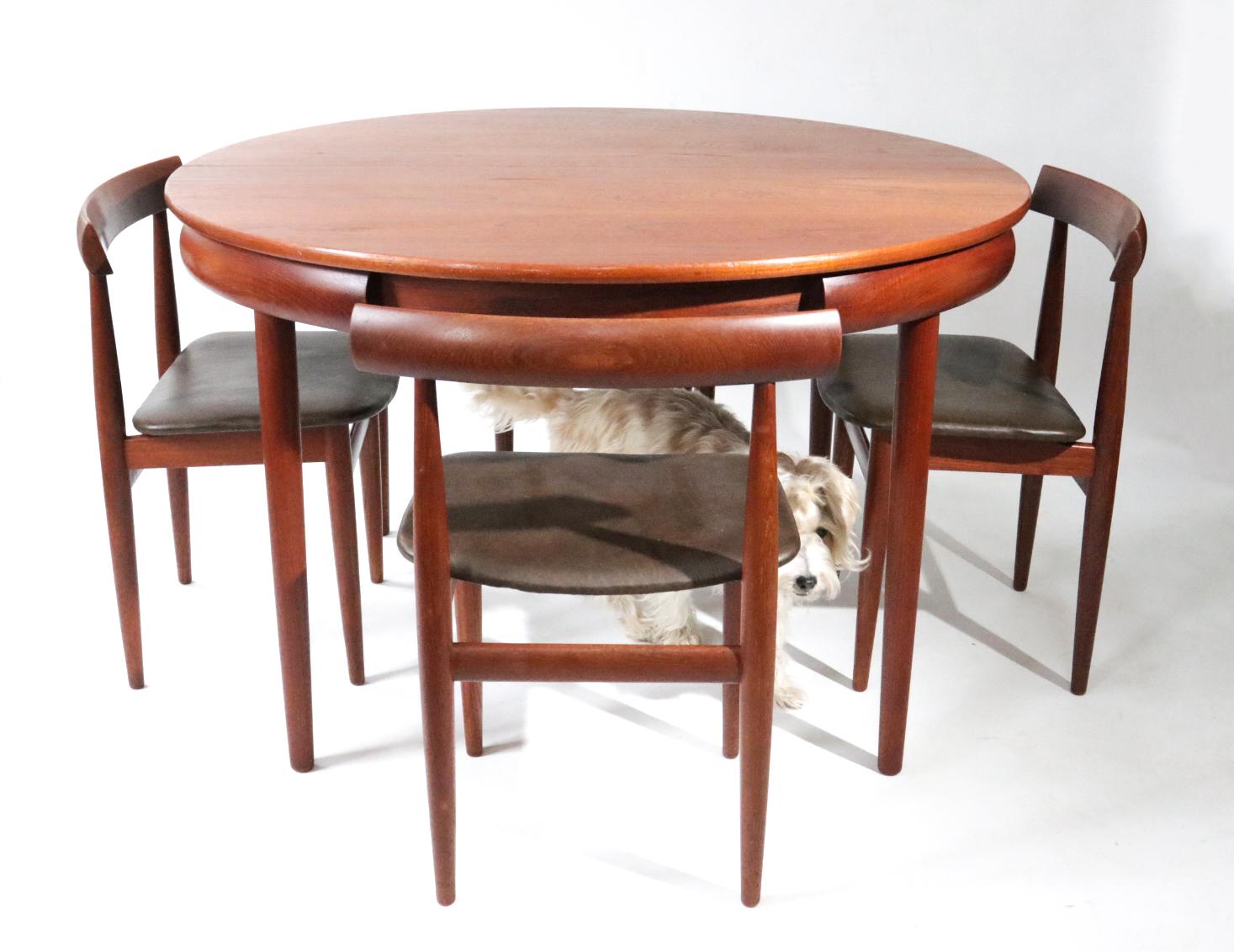 Rare Mid-Century Modern Hans Olsen Frem Rojle Extendable Dining Table 6 Chairs 11