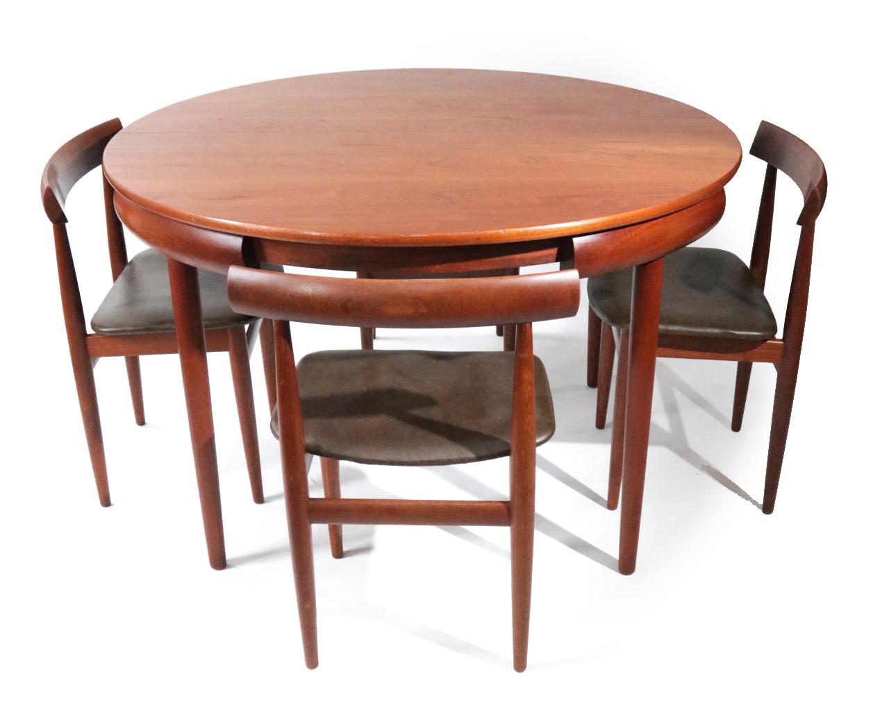 Rare Mid-Century Modern Hans Olsen Frem Rojle Extendable Dining Table 6 Chairs 1
