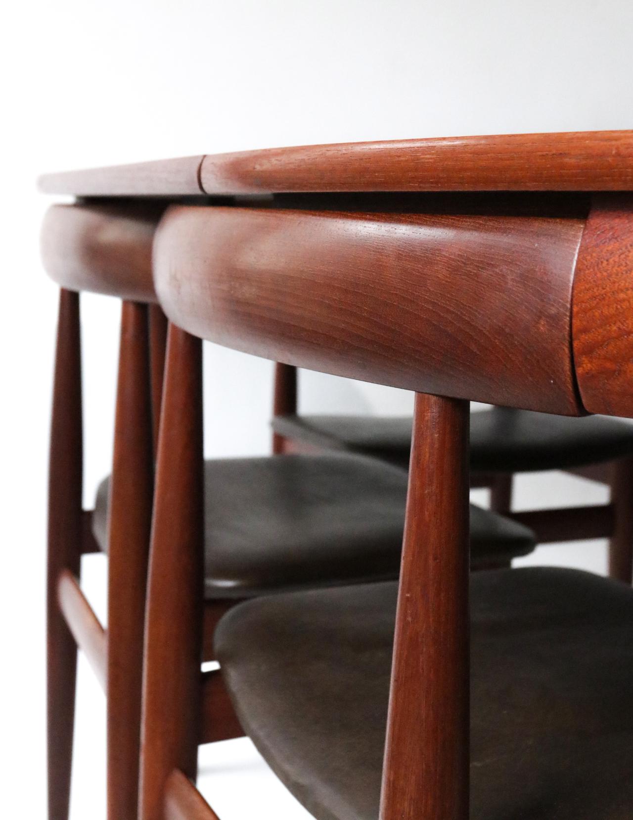 Rare Mid-Century Modern Hans Olsen Frem Rojle Extendable Dining Table 6 Chairs 3