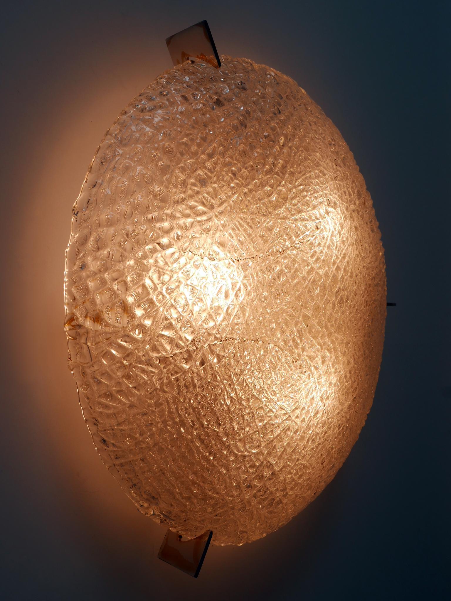 Raro empotrable o candelabro de cristal de hielo moderno de mediados de siglo de Kaiser Leuchten Años 60 en venta 5