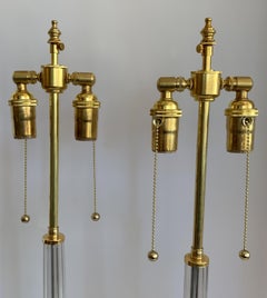 Rare Mid-Century Modern Italian Murano Venetian Iridescent Lamps Cenedese, Pair