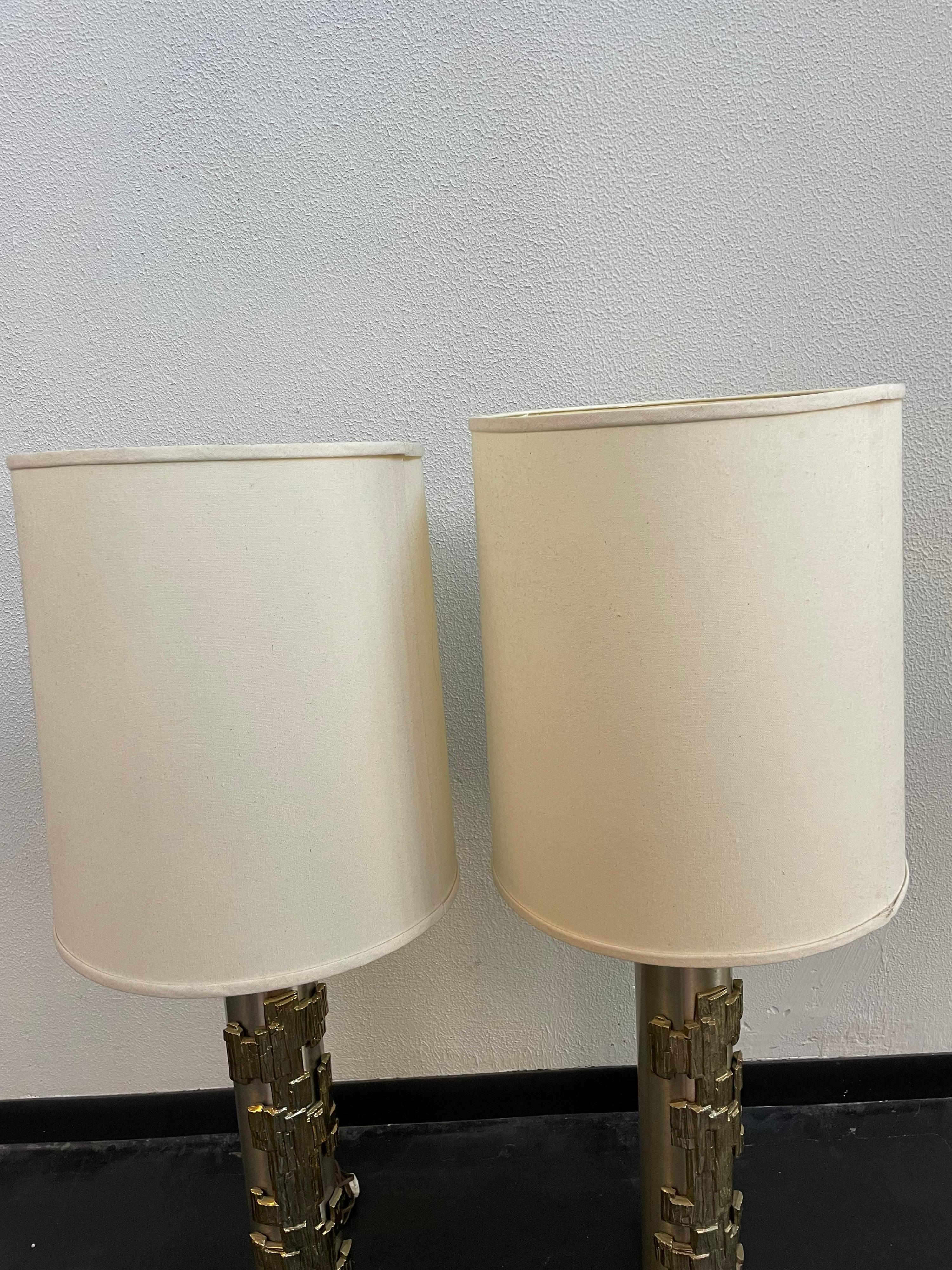 Brass Rare Mid-Century Modern Laurel Table Lamps, a Pair For Sale