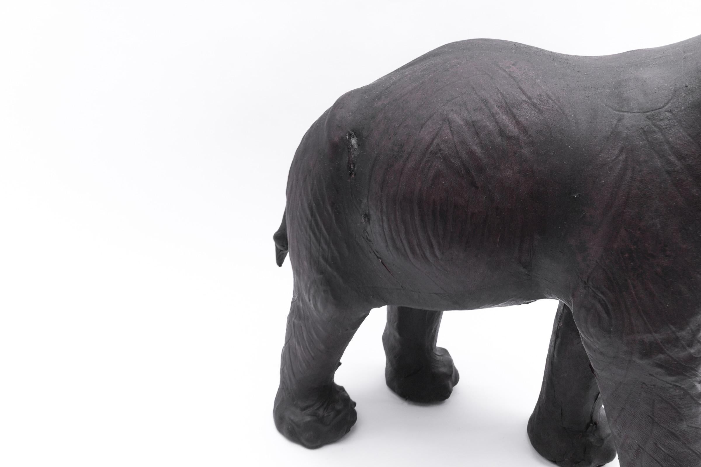 Rare Mid-Century Modern Leather Elephant, 1960s For Sale 6