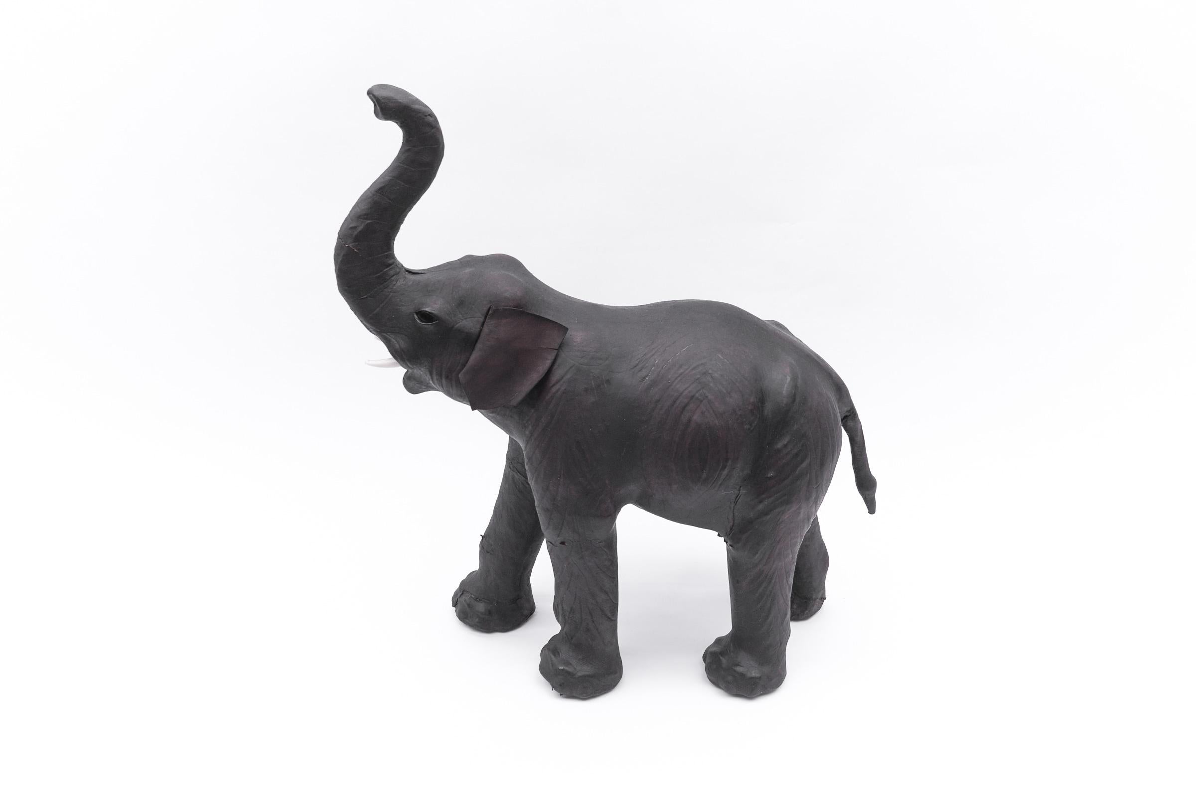 Mid-20th Century Rare Mid-Century Modern Leather Elephant, 1960s For Sale