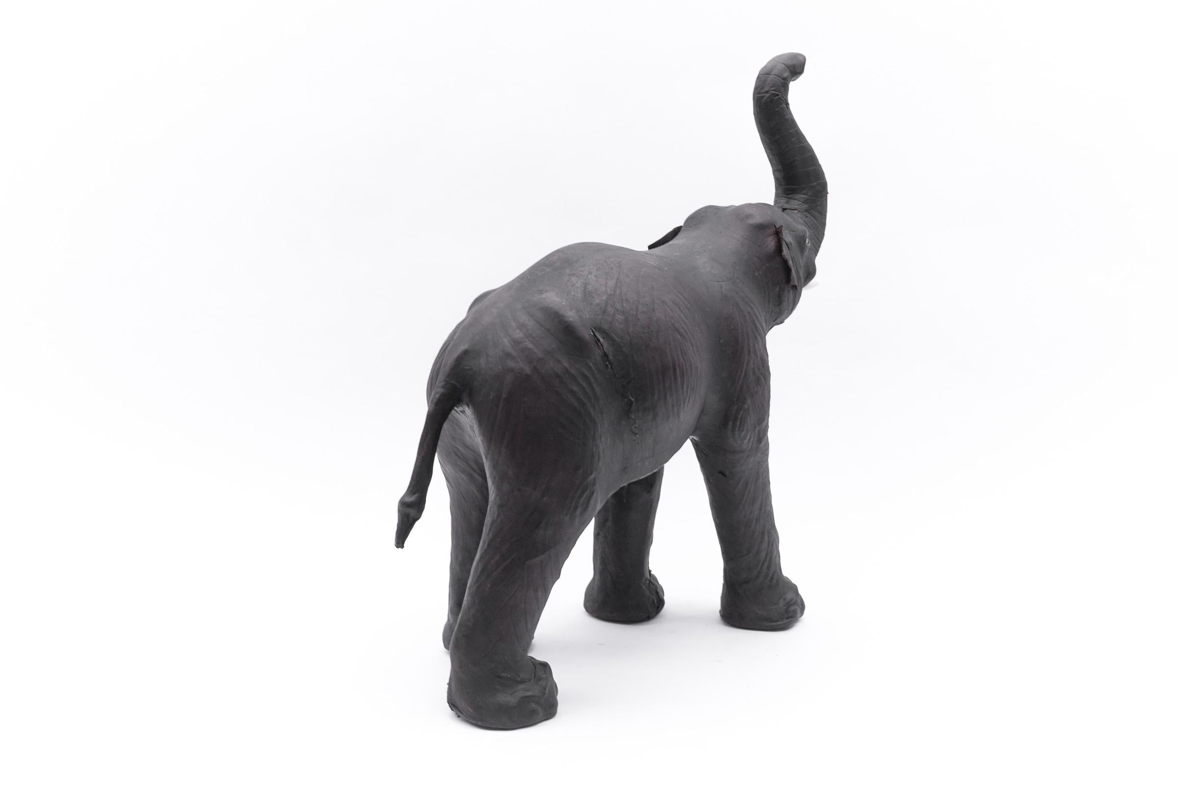 Rare Mid-Century Modern Leather Elephant, 1960s For Sale 1