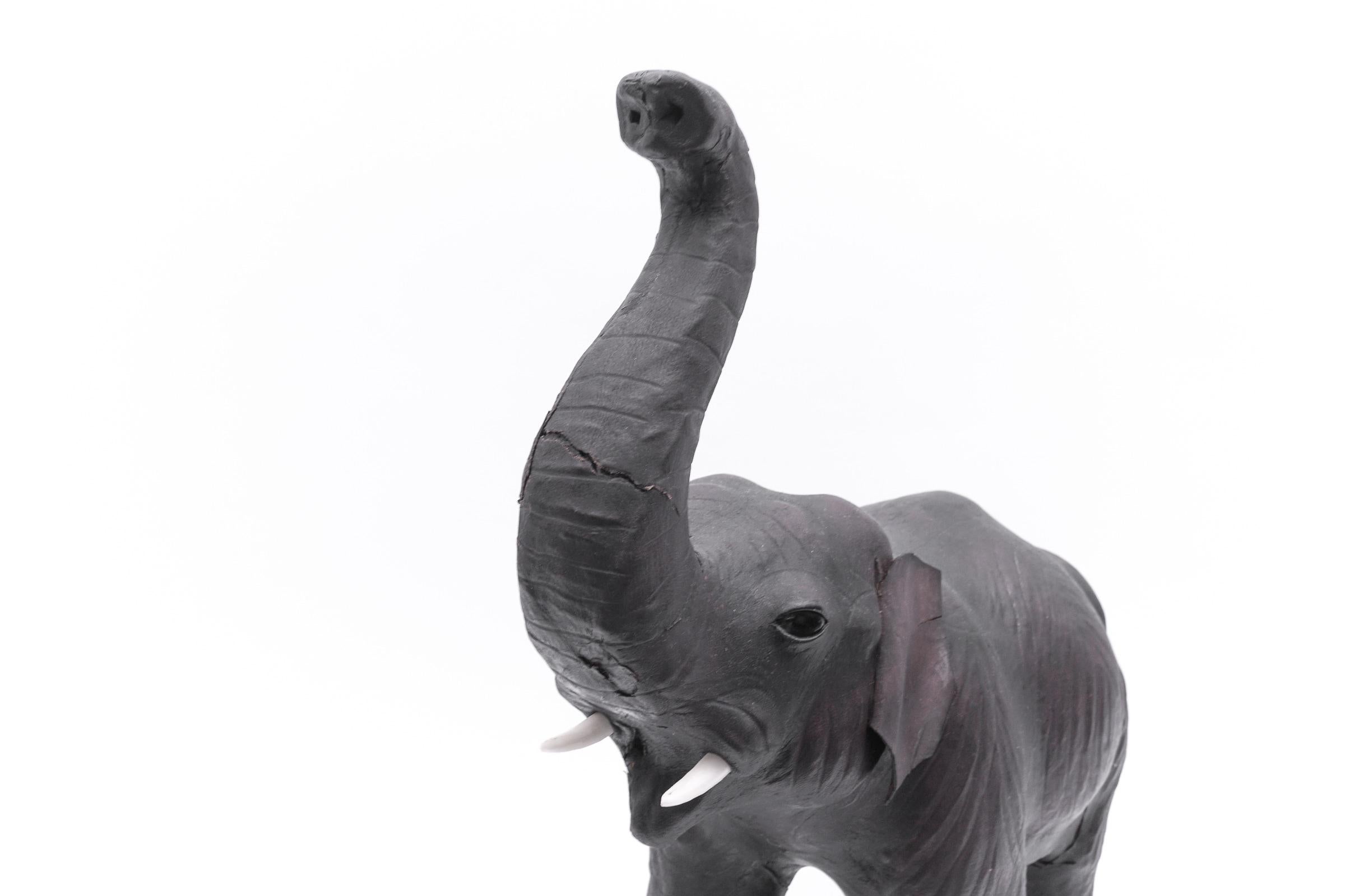 Rare Mid-Century Modern Leather Elephant, 1960s For Sale 2