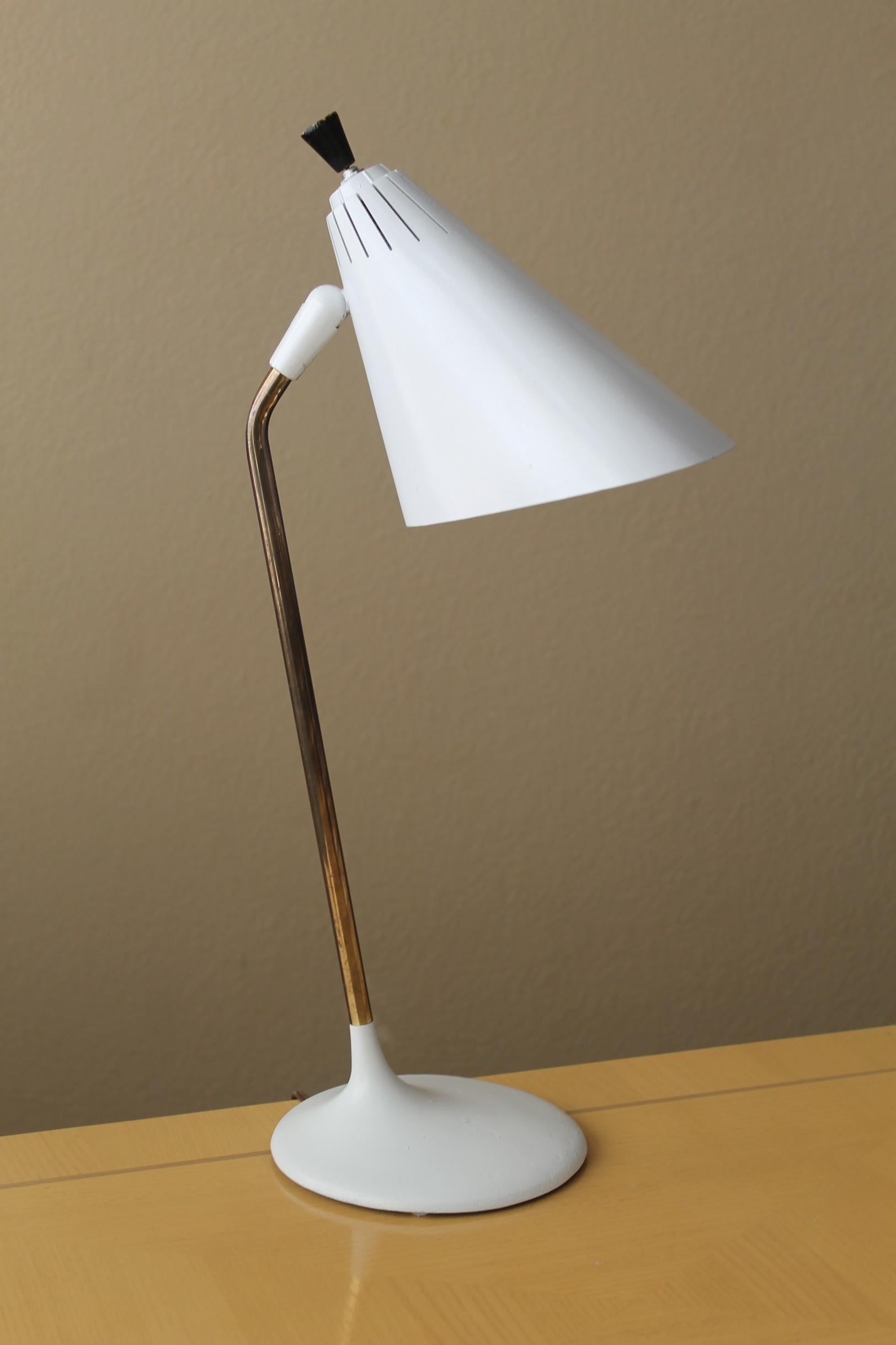 Seltene Mid-Century Modern Lightolier Fiberglas-Schreibtischlampe Gerald Thurston 1950er Jahre im Angebot 3