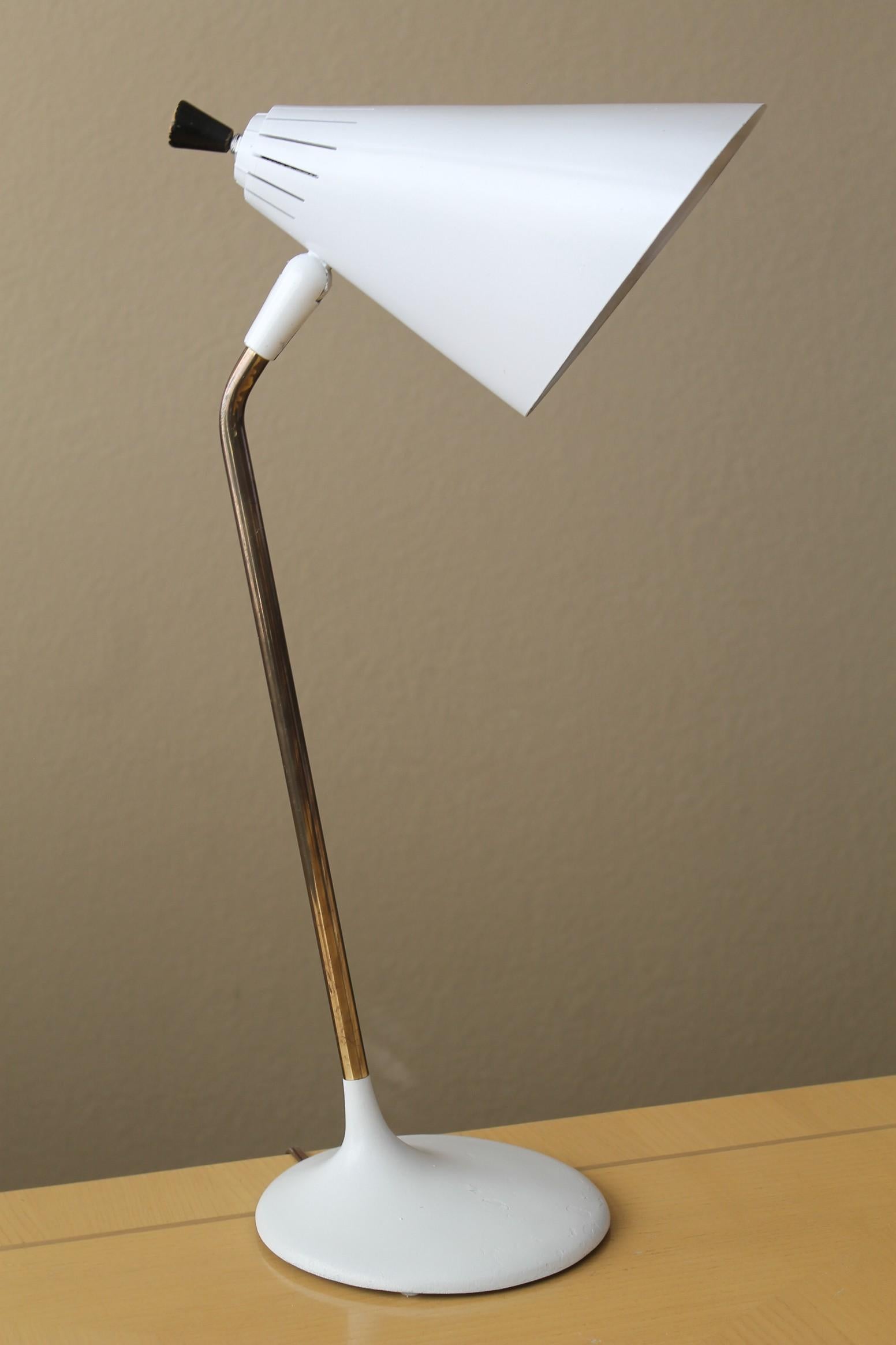 Seltene Mid-Century Modern Lightolier Fiberglas-Schreibtischlampe Gerald Thurston 1950er Jahre (Moderne der Mitte des Jahrhunderts) im Angebot