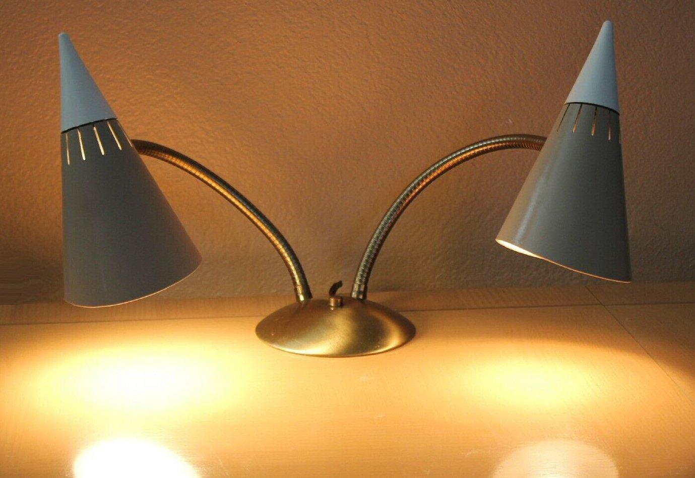 20th Century Rare! Mid Century Modern Lightolier Twin Articulating Lamp Gerald Thurston 1955 For Sale