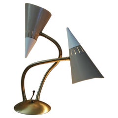 Rare ! Lampe à deux branches articulée Lightolier, moderne du milieu du siècle dernier, Gerald Thurston 1955