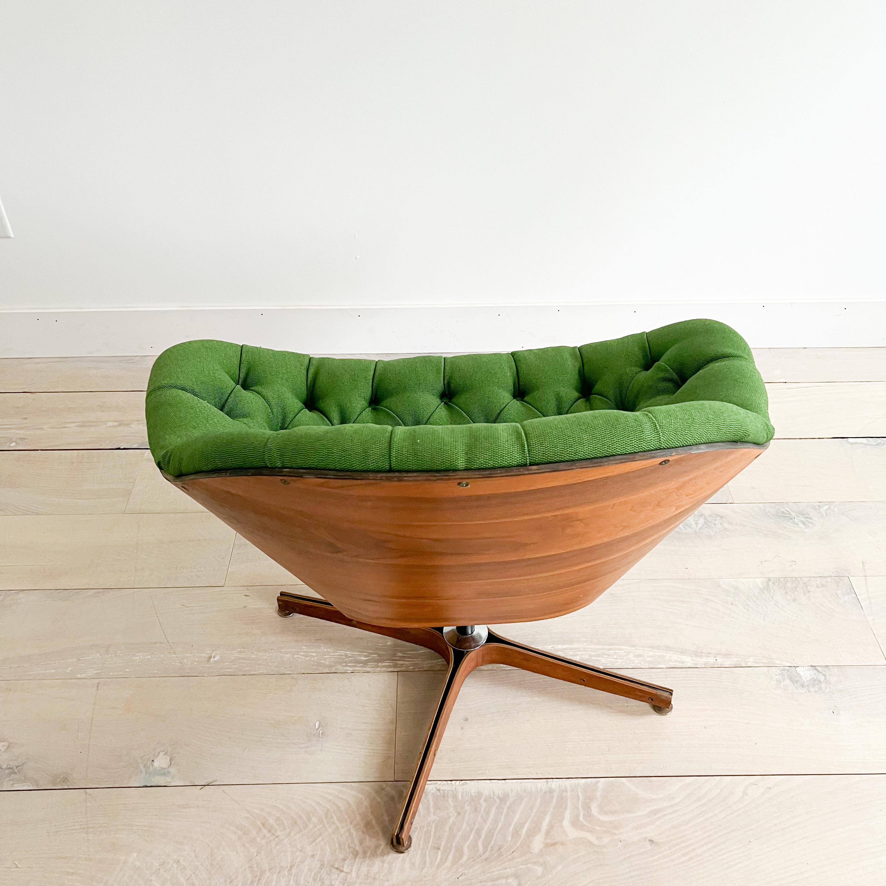Mid-20th Century Rare Mid-Century Modern “Mr. Chair” by Plycraft, New Green Upholstery