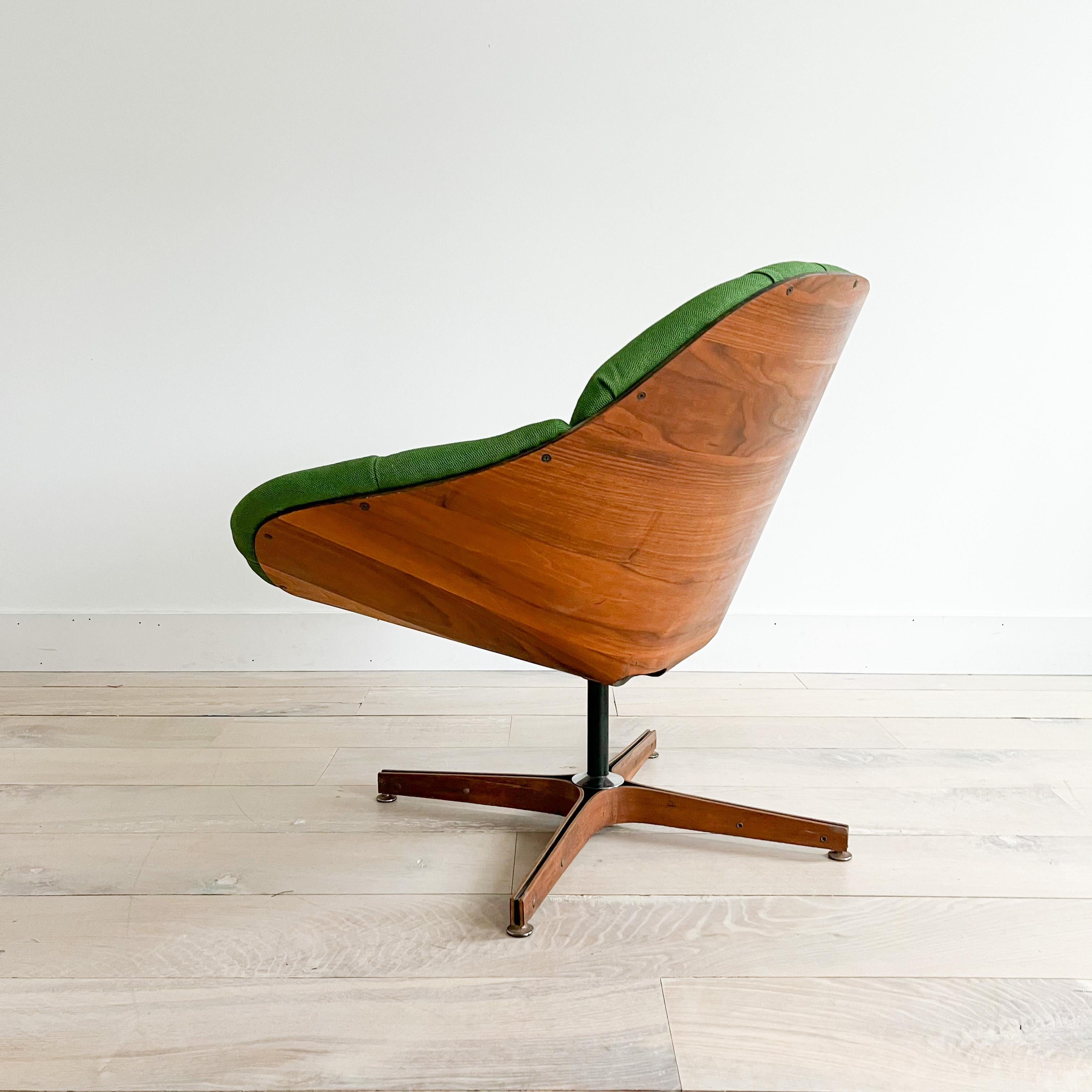 Rare Mid-Century Modern “Mr. Chair” by Plycraft, New Green Upholstery 2