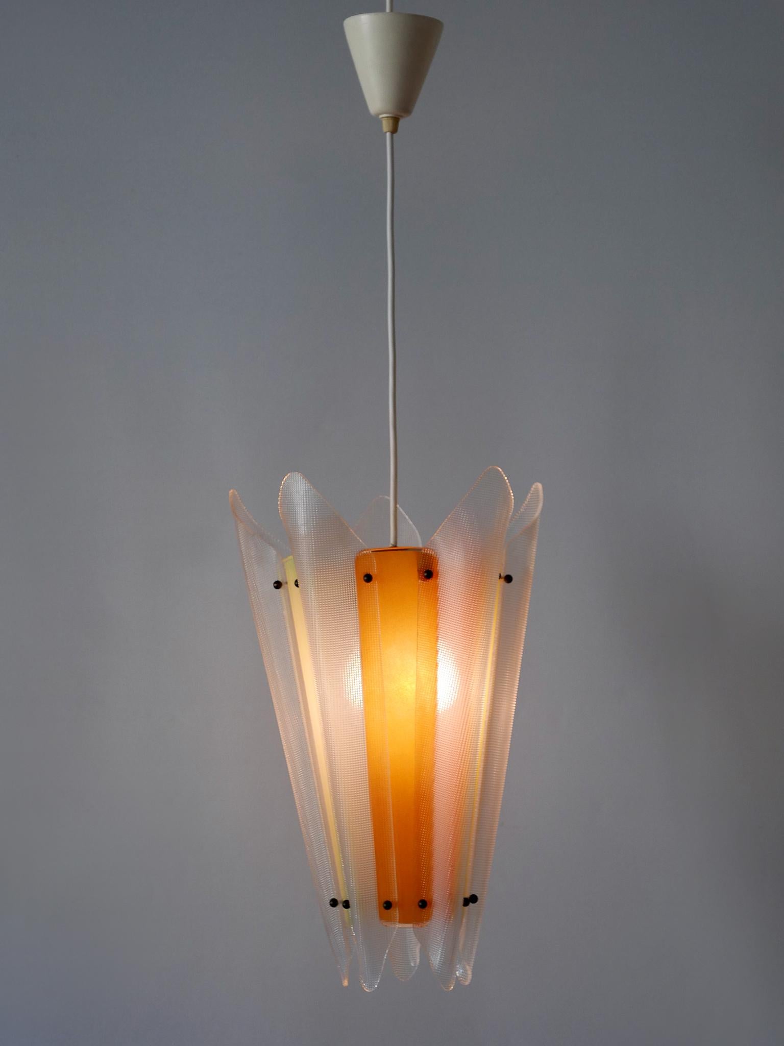 Rare Mid-Century Modern Multi-Colored Lucite Pendant Lamp Germany 1960s For Sale 7