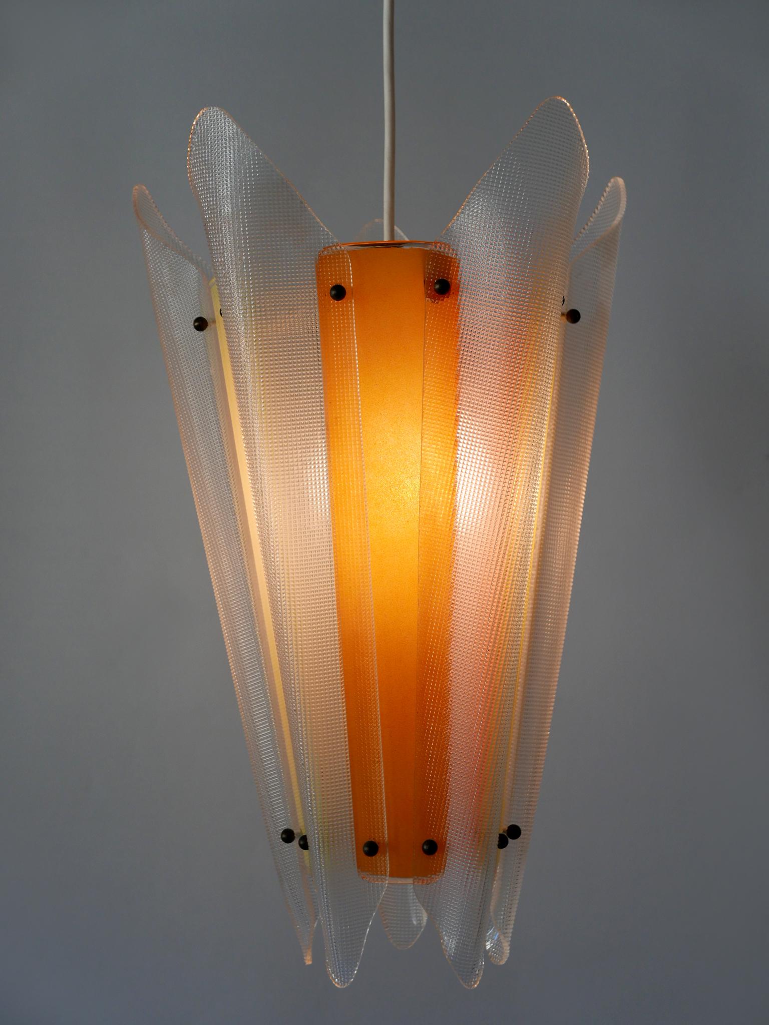 Rare Mid-Century Modern Multi-Colored Lucite Pendant Lamp Germany 1960s For Sale 9