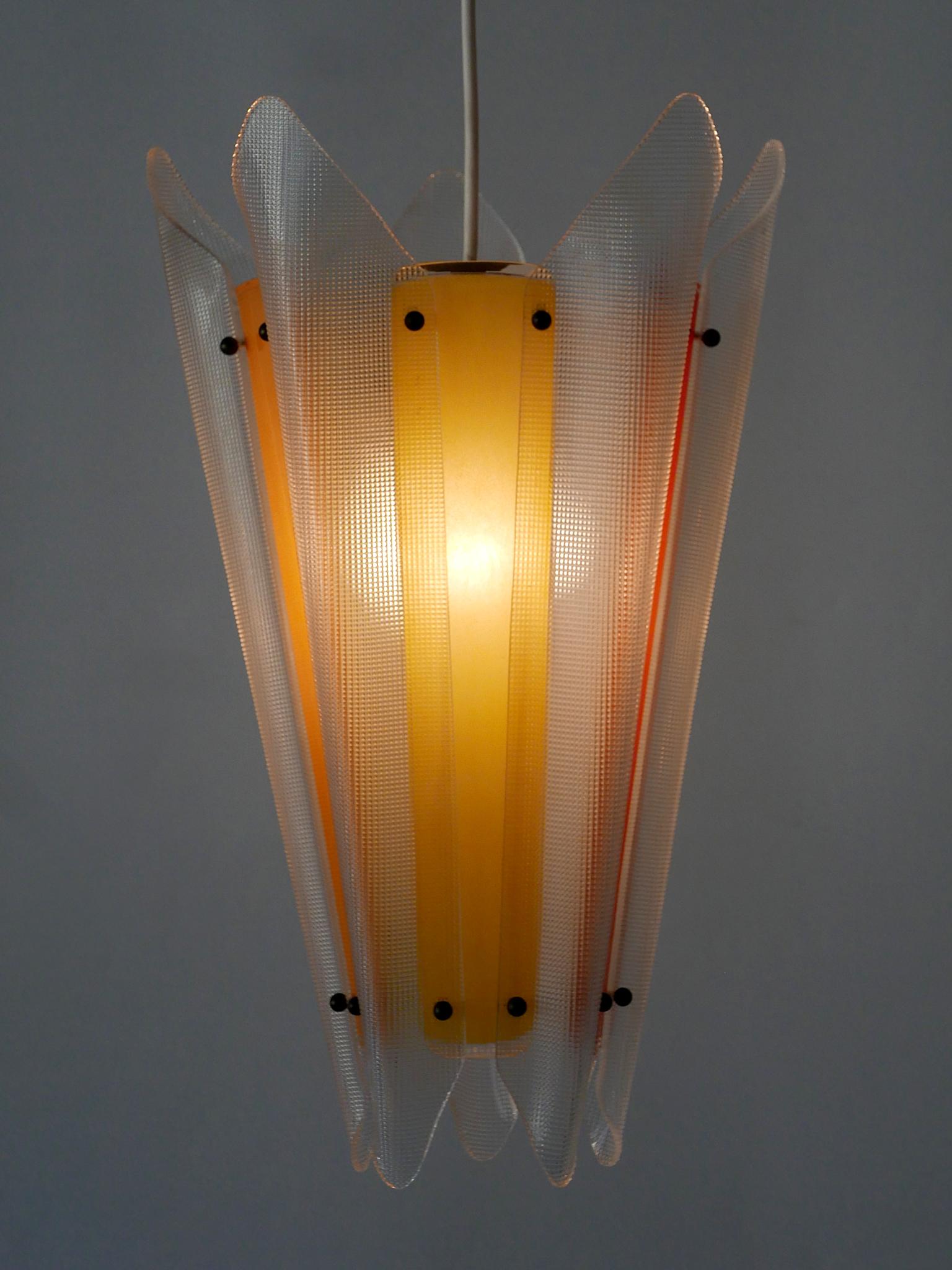 Rare Mid-Century Modern Multi-Colored Lucite Pendant Lamp Germany 1960s For Sale 13