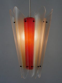 Rare Mid-Century Modern Multi-Colored Lucite Pendant Lamp Germany 1960s