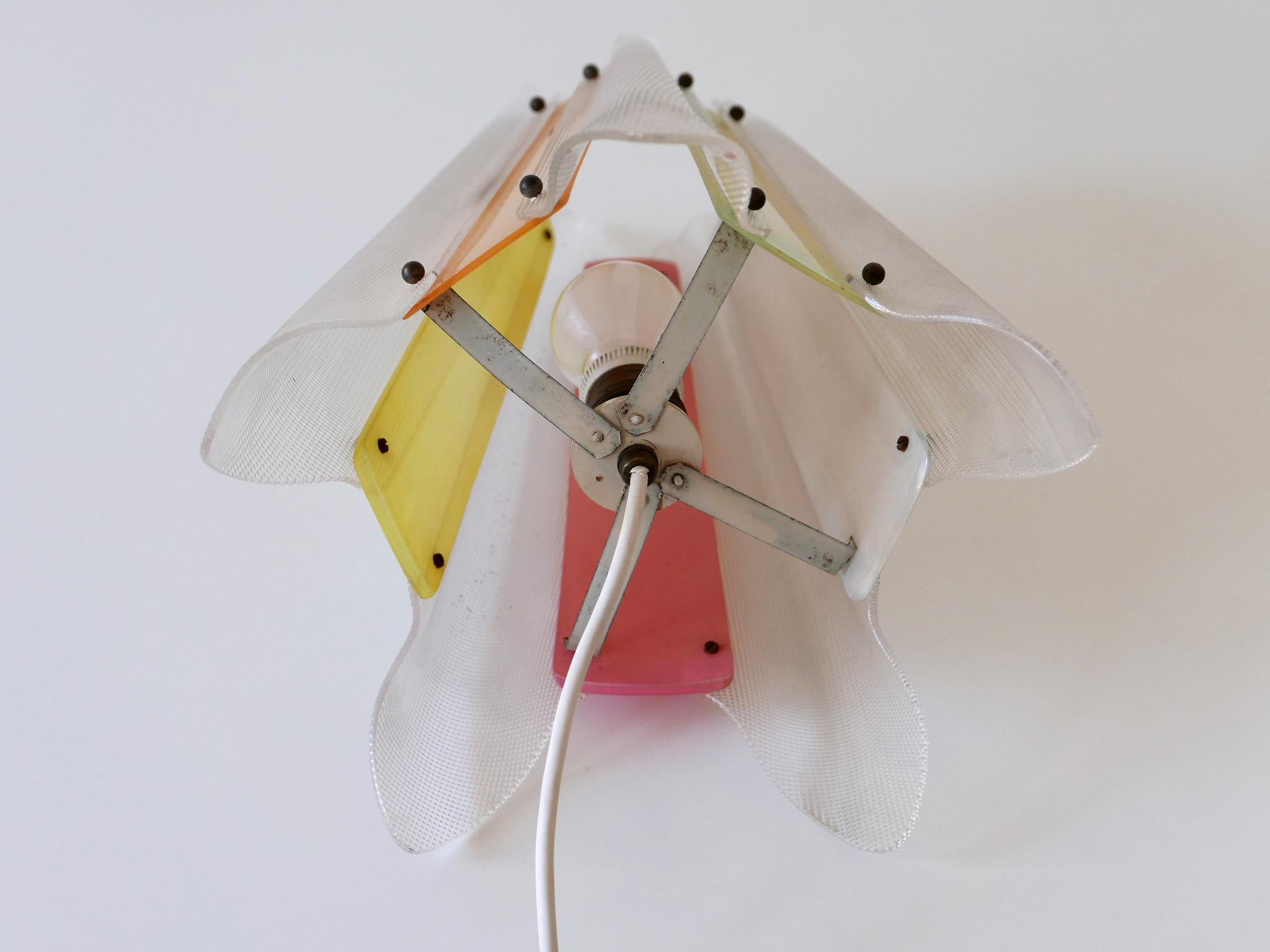 Rare Mid-Century Modern Multi-Colored Lucite Pendant Lamp Germany 1960s For Sale 16
