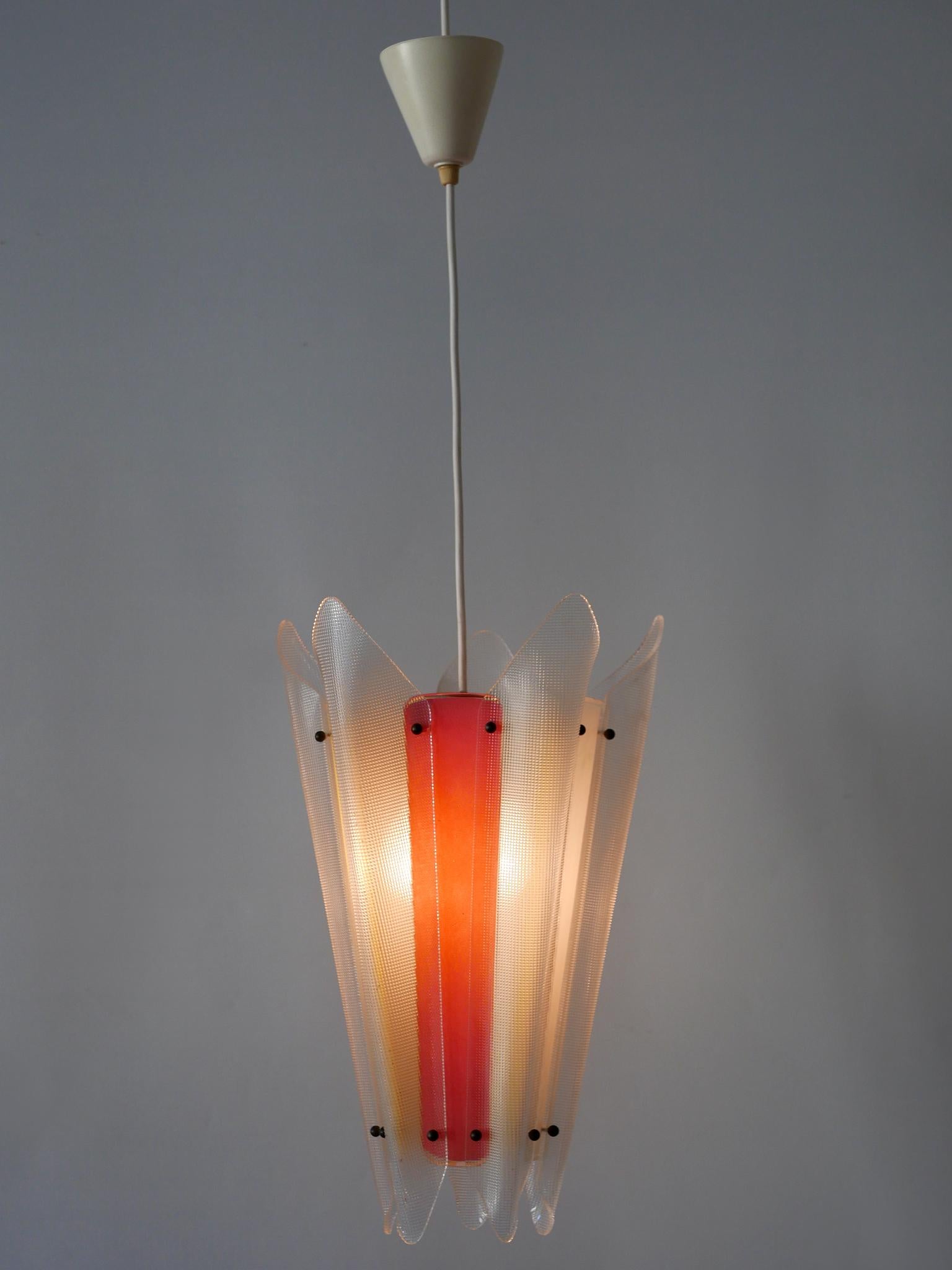 Mid-20th Century Rare Mid-Century Modern Multi-Colored Lucite Pendant Lamp Germany 1960s For Sale