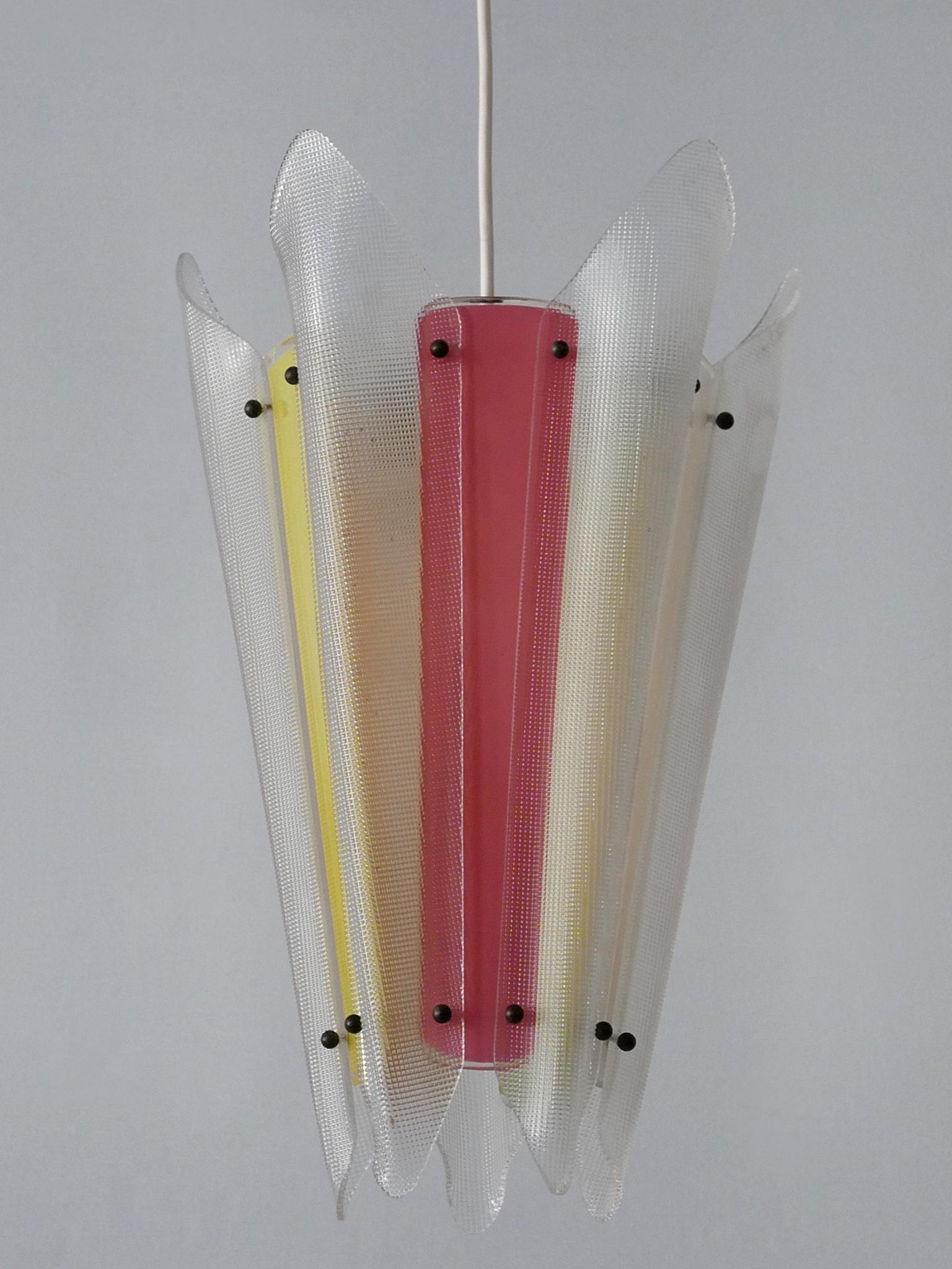 Rare Mid-Century Modern Multi-Colored Lucite Pendant Lamp Germany 1960s For Sale 2