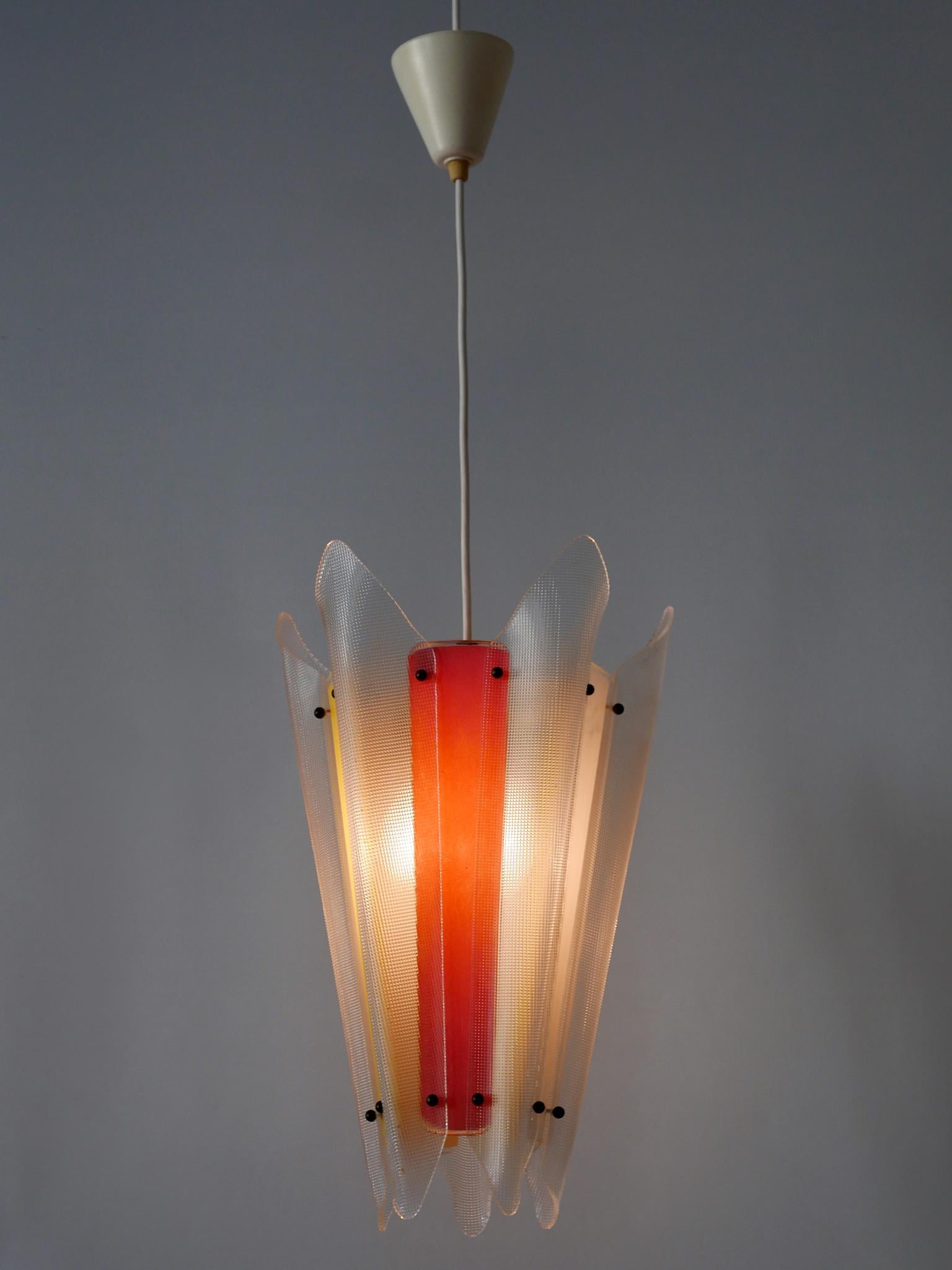 Rare Mid-Century Modern Multi-Colored Lucite Pendant Lamp Germany 1960s For Sale 3
