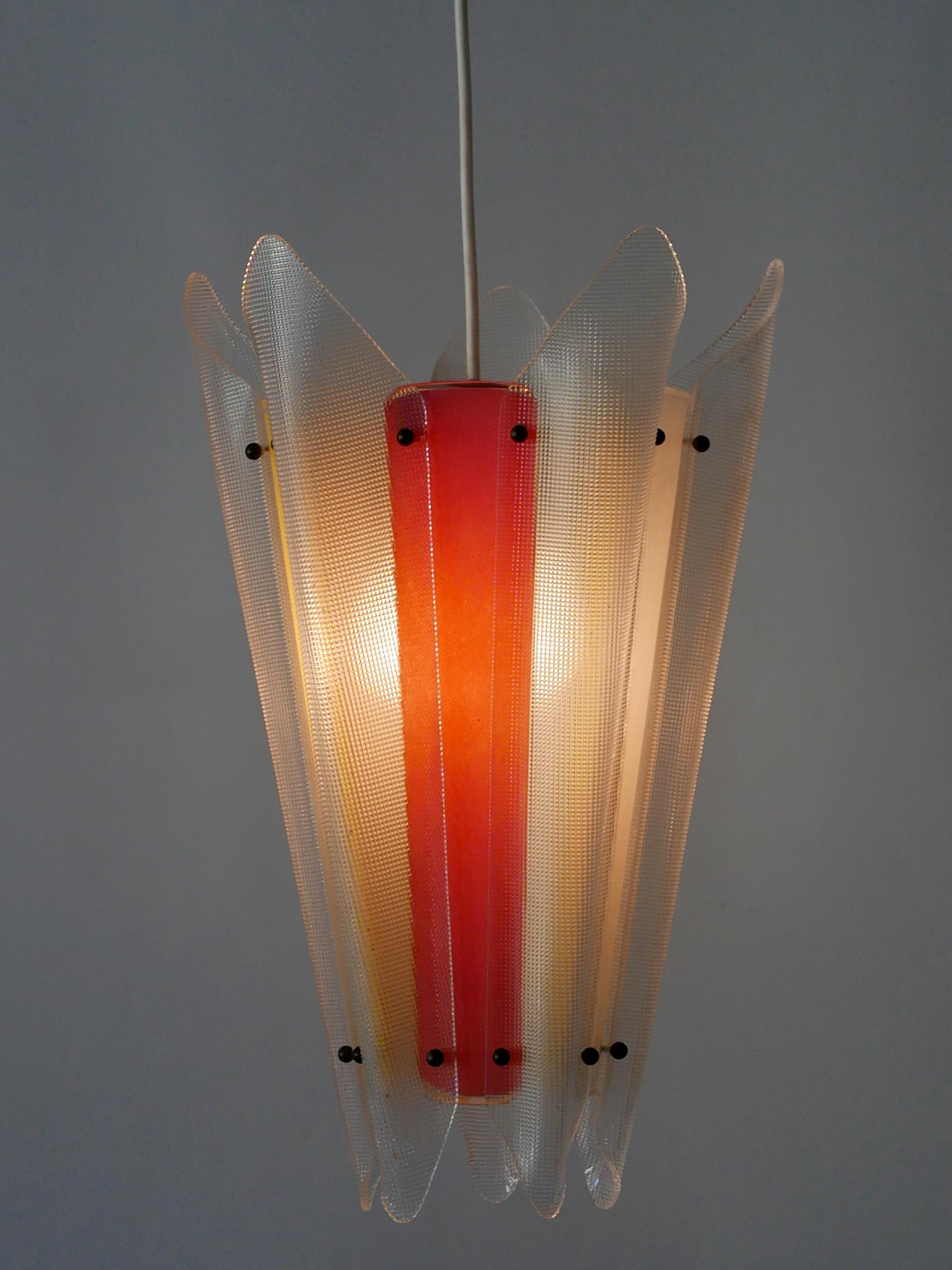Rare Mid-Century Modern Multi-Colored Lucite Pendant Lamp Germany 1960s For Sale 4