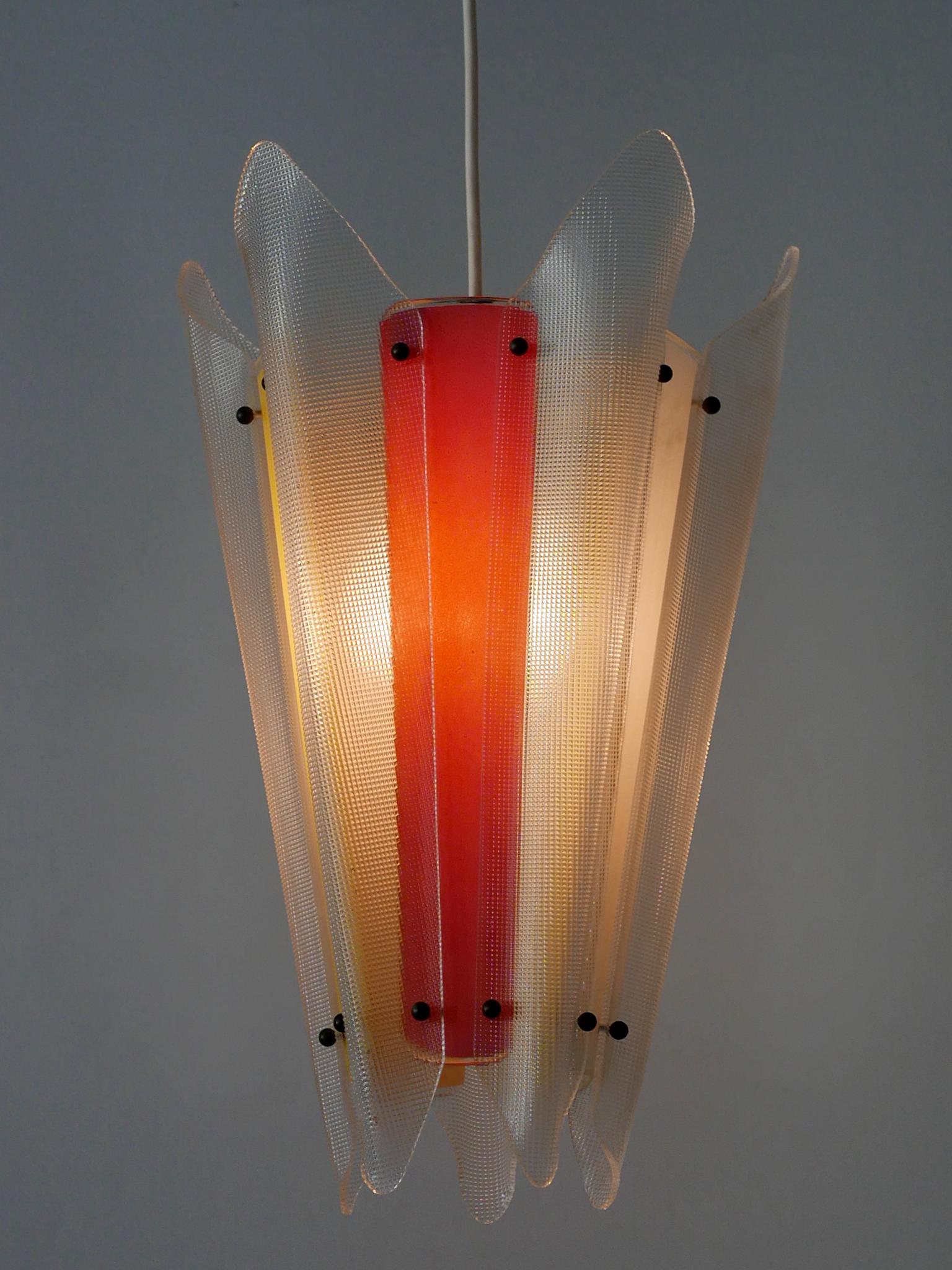 Rare Mid-Century Modern Multi-Colored Lucite Pendant Lamp Germany 1960s For Sale 5