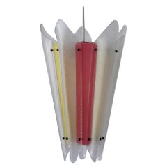 Rare Mid-Century Modern Multi-Colored Lucite Pendant Lamp Germany 1960s