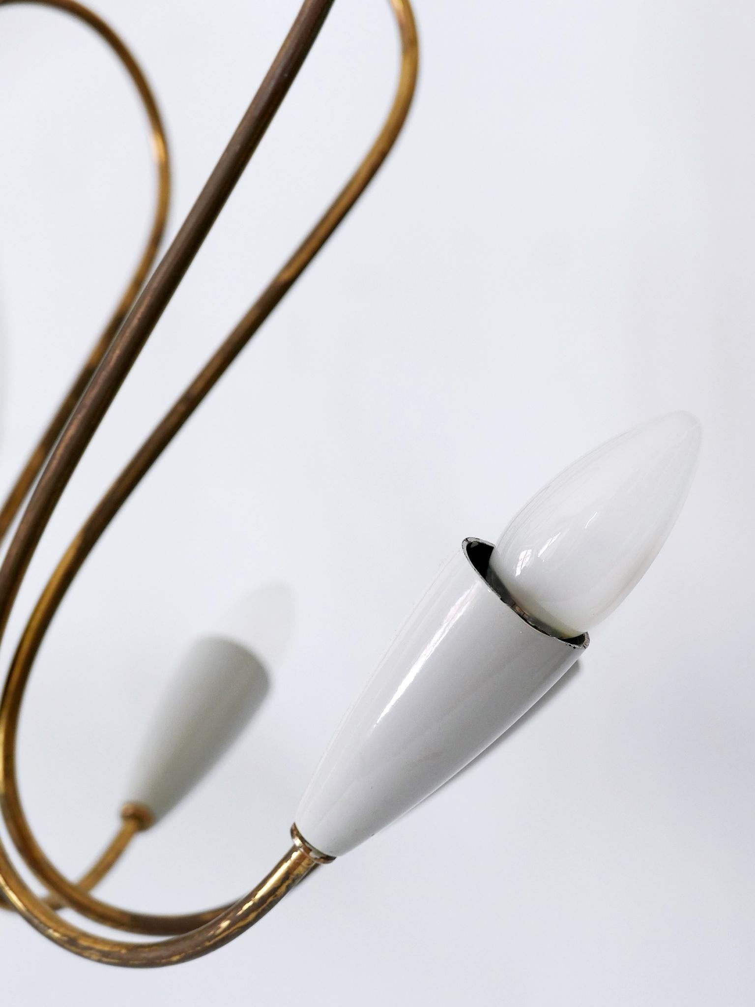 Rare Mid-Century Modern Nine-Flamed Sputnik Chandelier or Pendant Lamp, 1950s For Sale 12