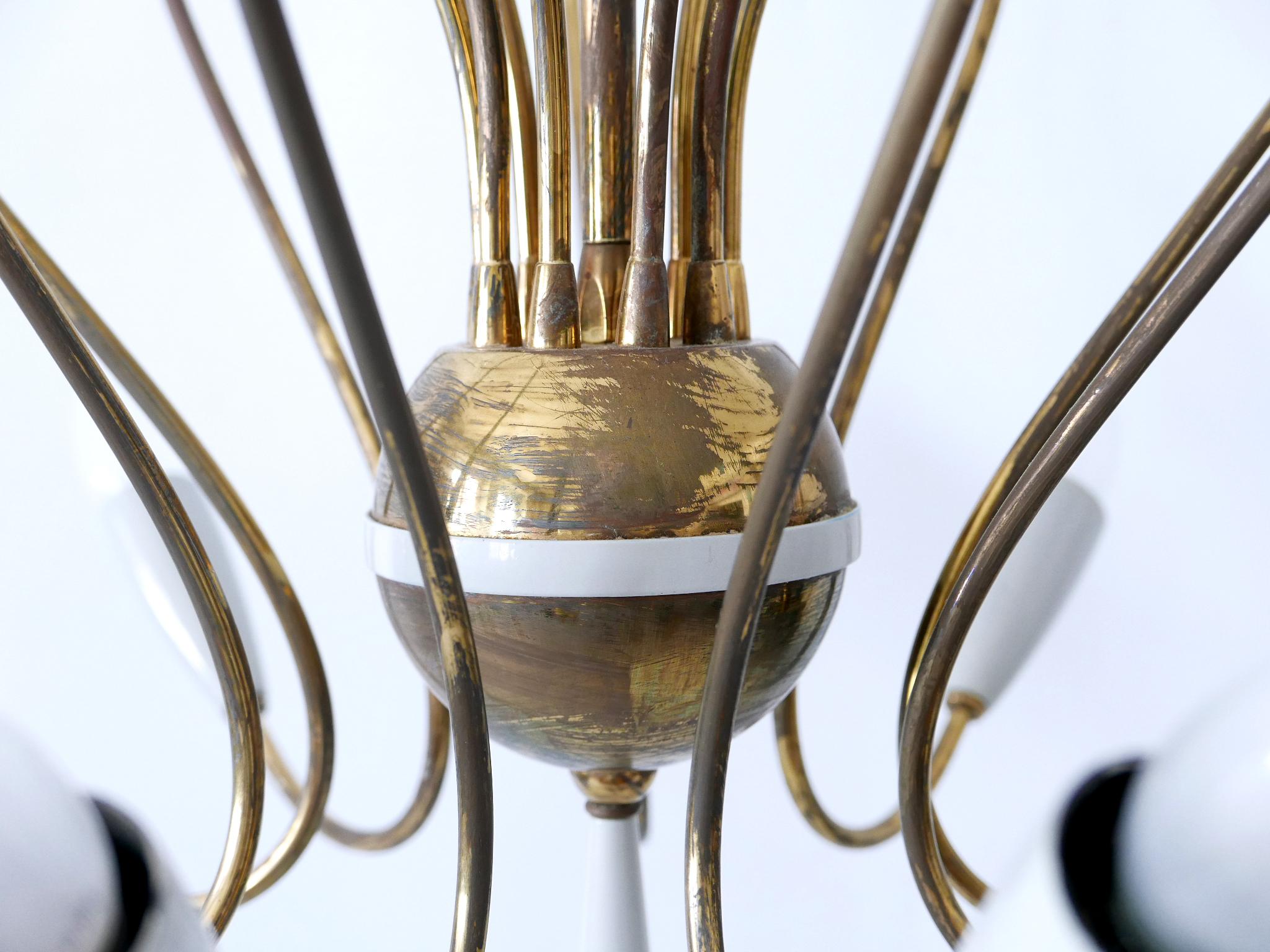 Rare Mid-Century Modern Nine-Flamed Sputnik Chandelier or Pendant Lamp, 1950s For Sale 13