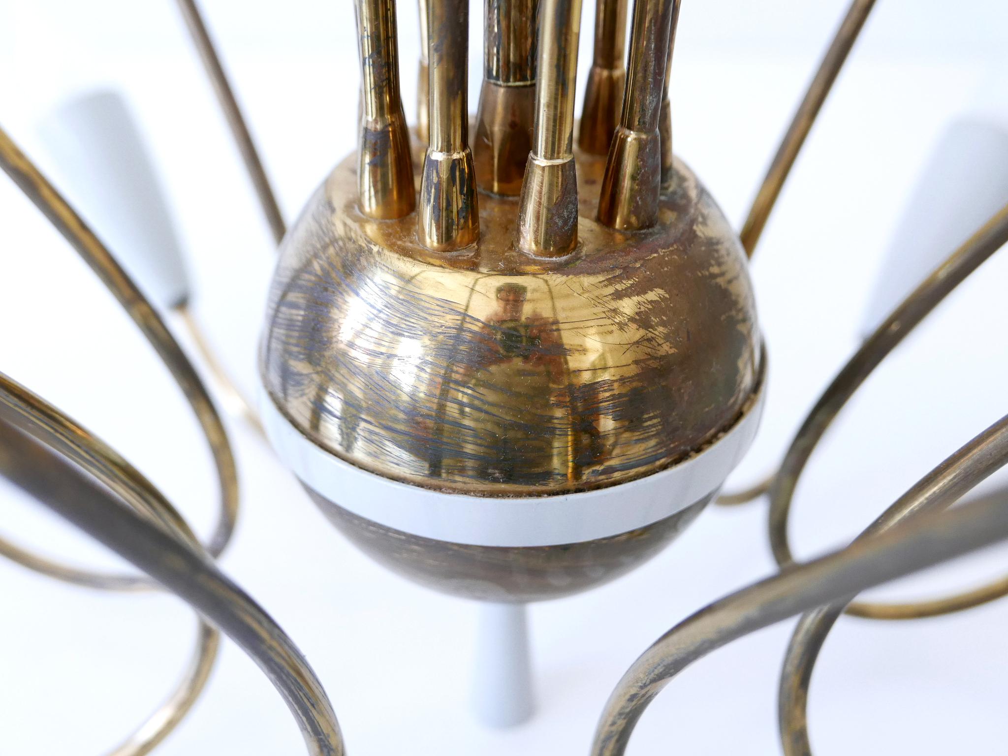 Rare lustre ou lampe suspendue Sputnik Modernity à neuf flammes, années 1950 en vente 13