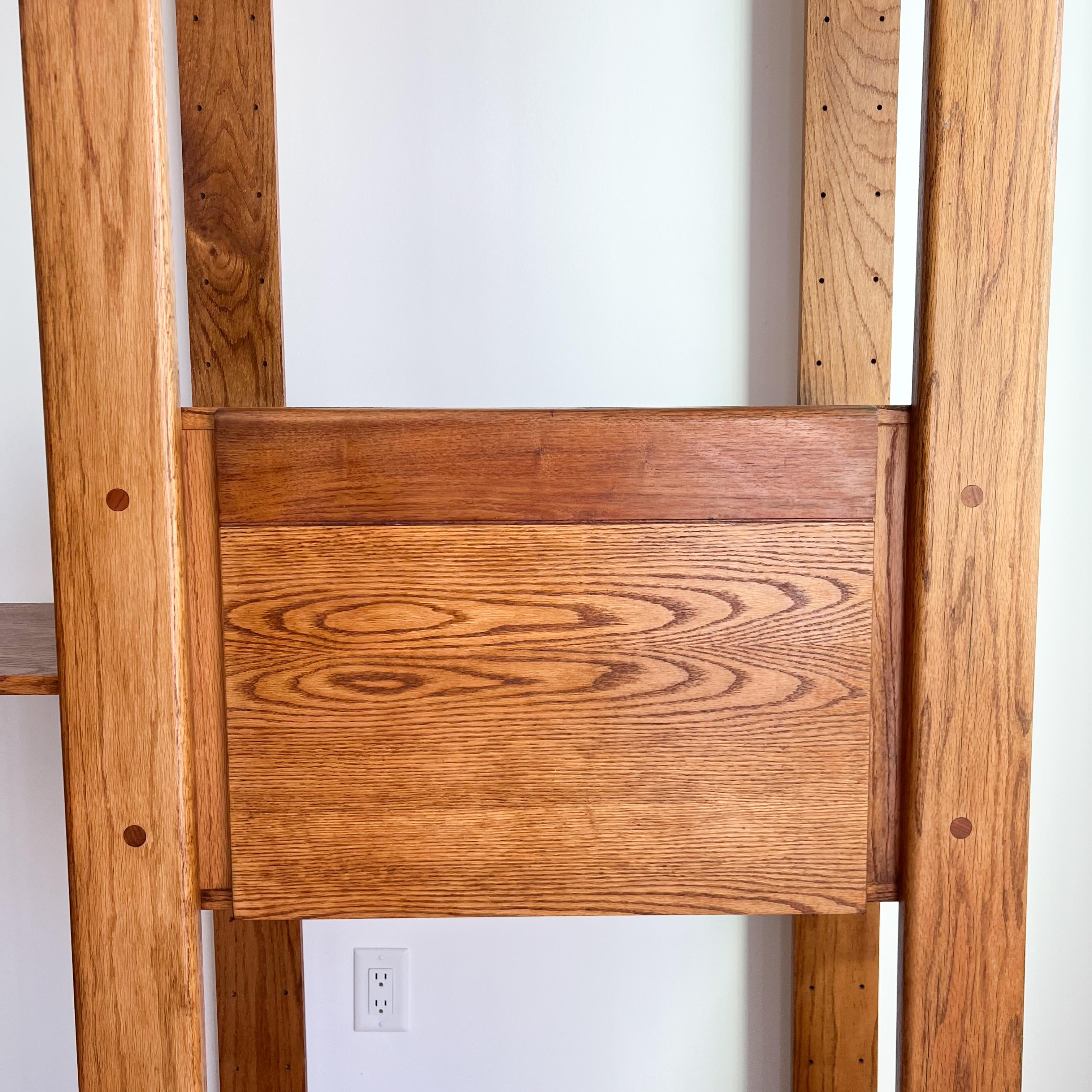Rare Mid Century Modern Oak Modular Bookcase by Lou Hodges 1