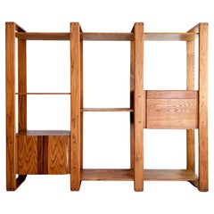 Rare Mid Century Modern Oak Modular Bookcase by Lou Hodges