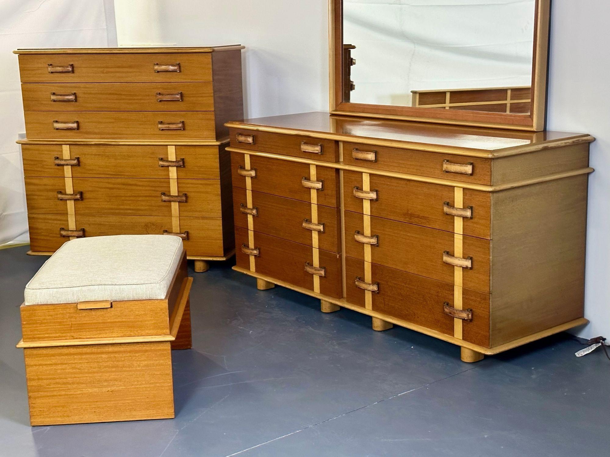 Paul Frankl, John Stuart, Mid-Century Modern Rare Station Wagon Full Bedroom Set For Sale 1