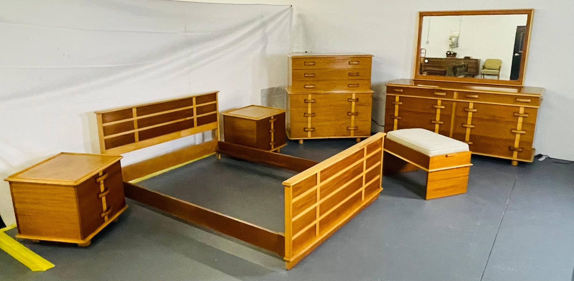 Seltenes Station Wagon Full Bedroom-Set von Paul Frankl, John Stuart, Mid-Century Modern, Mid-Century Modern im Zustand „Gut“ im Angebot in Stamford, CT