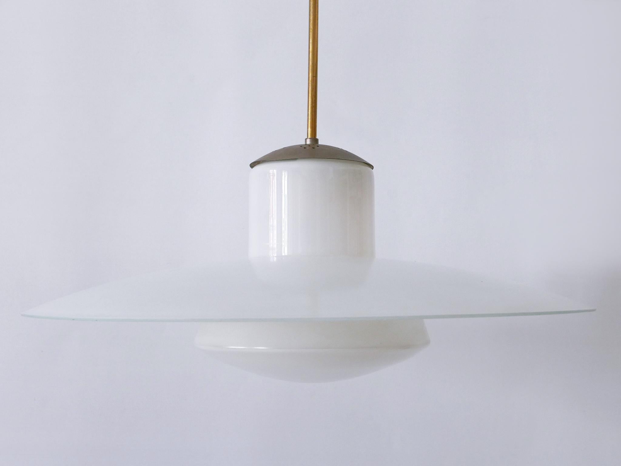 Rare Mid-Century Modern Pendant Lamp by Wolfgang Tümpel for Doria Germany 1950s For Sale 5