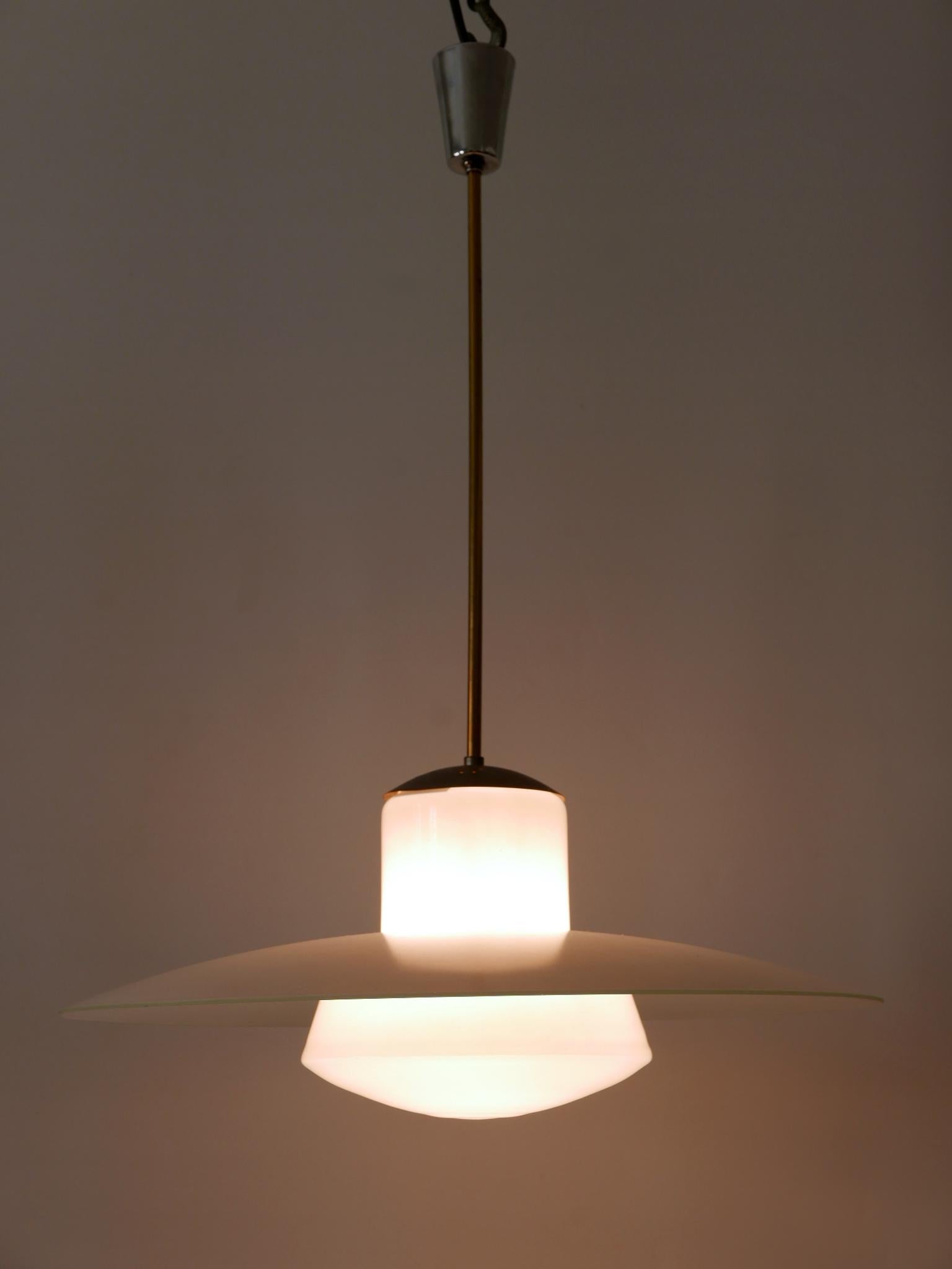 Rare Mid-Century Modern Pendant Lamp by Wolfgang Tümpel for Doria Germany 1950s For Sale 7