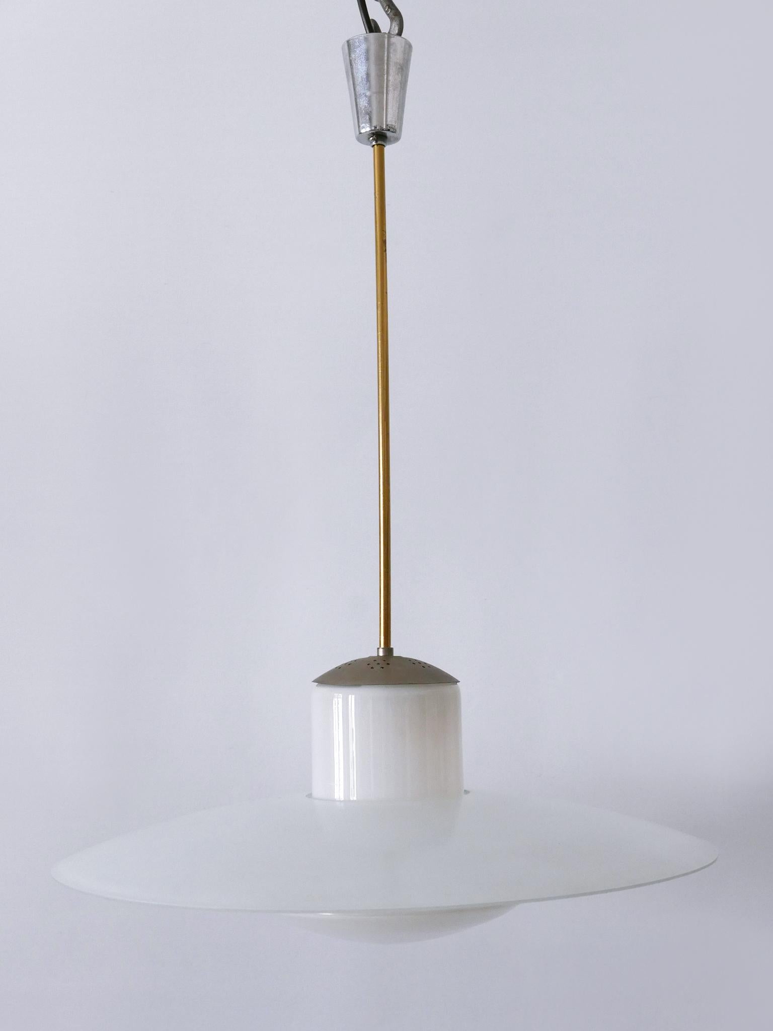Rare Mid-Century Modern Pendant Lamp by Wolfgang Tümpel for Doria Germany 1950s For Sale 10
