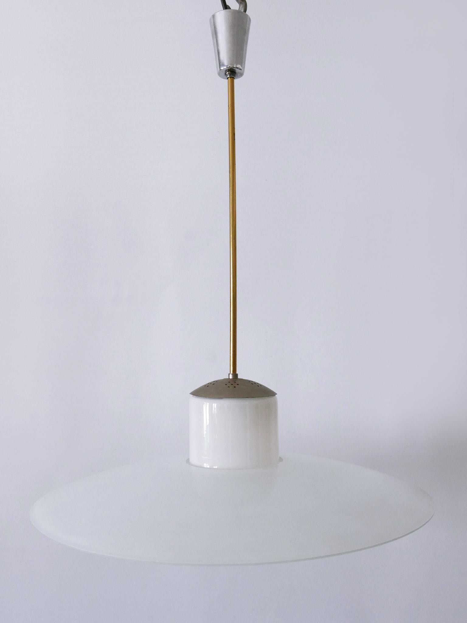 Rare Mid-Century Modern Pendant Lamp by Wolfgang Tümpel for Doria Germany 1950s For Sale 12