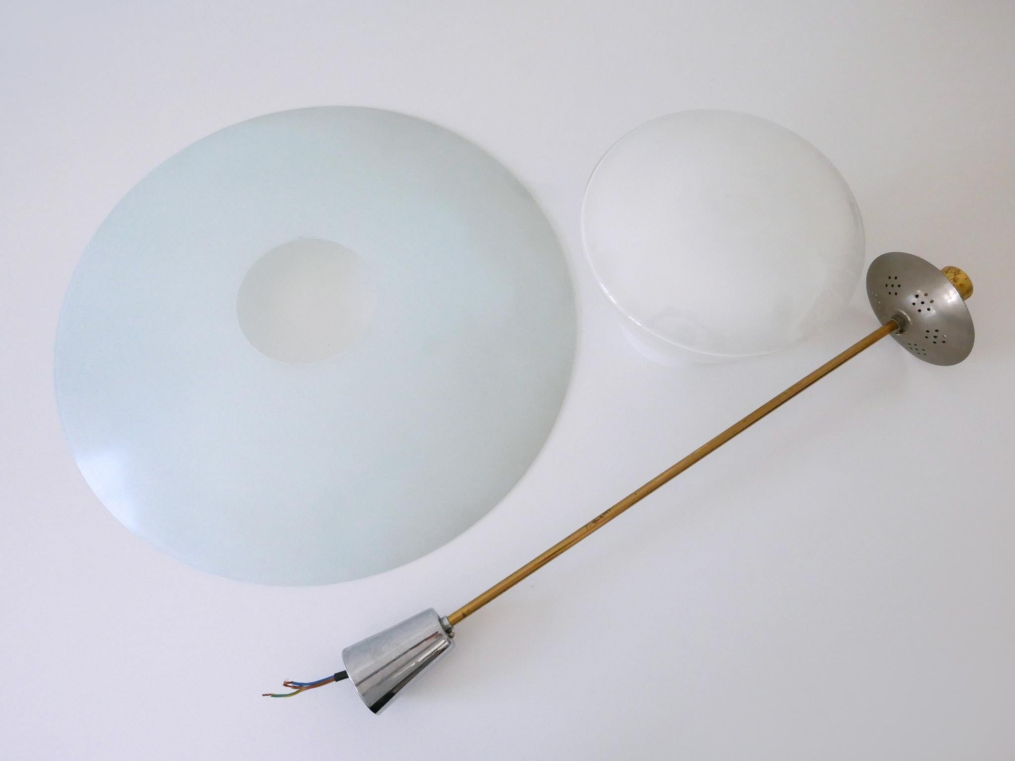 Rare Mid-Century Modern Pendant Lamp by Wolfgang Tümpel for Doria Germany 1950s For Sale 14