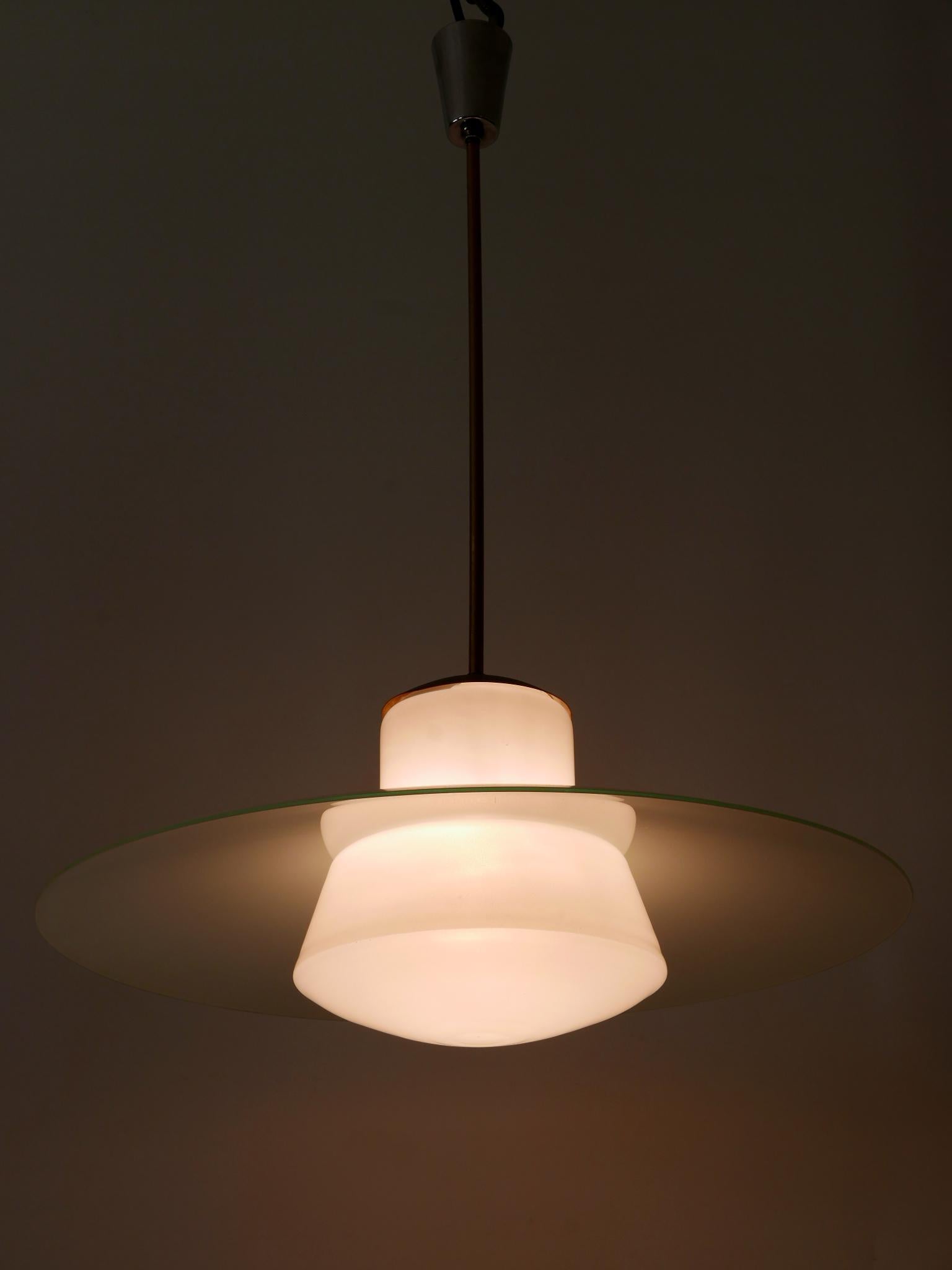 Rare Mid-Century Modern Pendant Lamp by Wolfgang Tümpel for Doria Germany 1950s In Good Condition For Sale In Munich, DE
