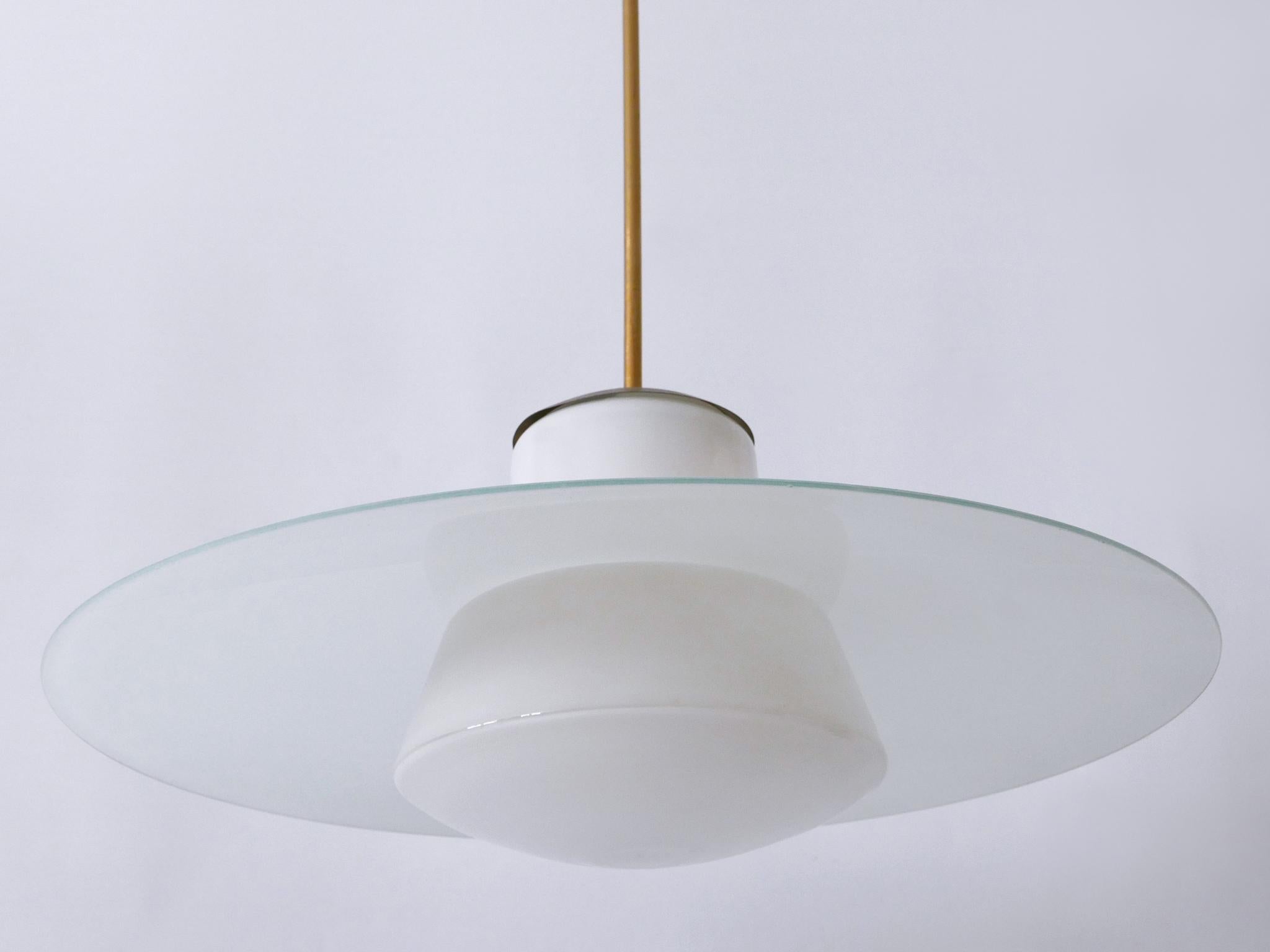 Mid-20th Century Rare Mid-Century Modern Pendant Lamp by Wolfgang Tümpel for Doria Germany 1950s For Sale